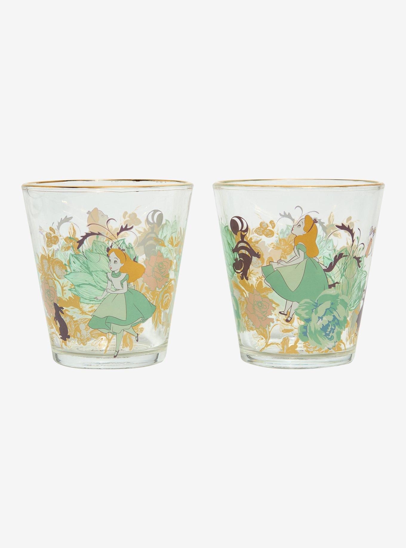 Disney Alice in Wonderland Floral Glass Set - BoxLunch Exclusive, , hi-res