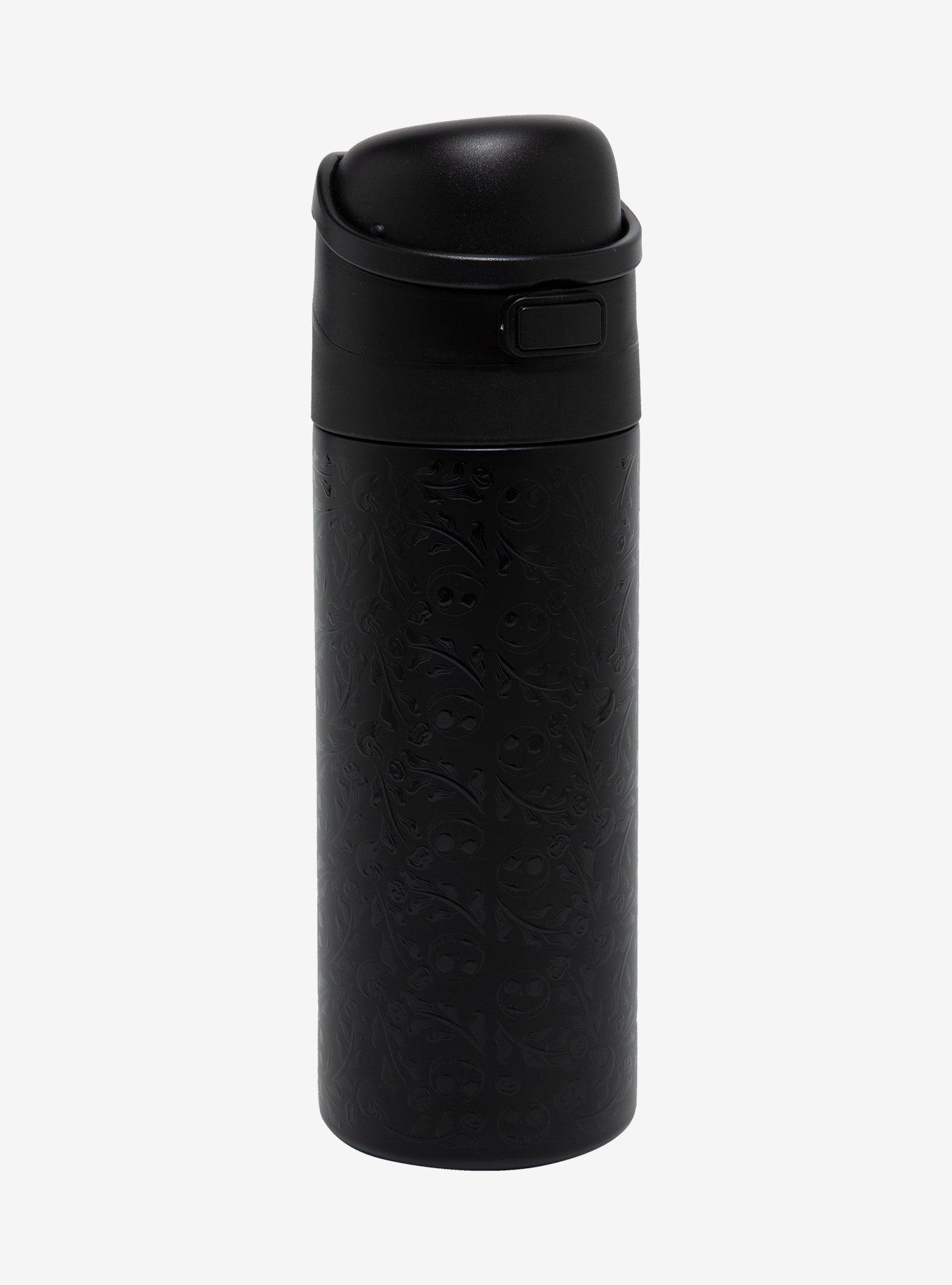 Disney The Nightmare Before Christmas Jack Skellington Floral Black Water Bottle &mdash; BoxLunch Exclusive, , hi-res