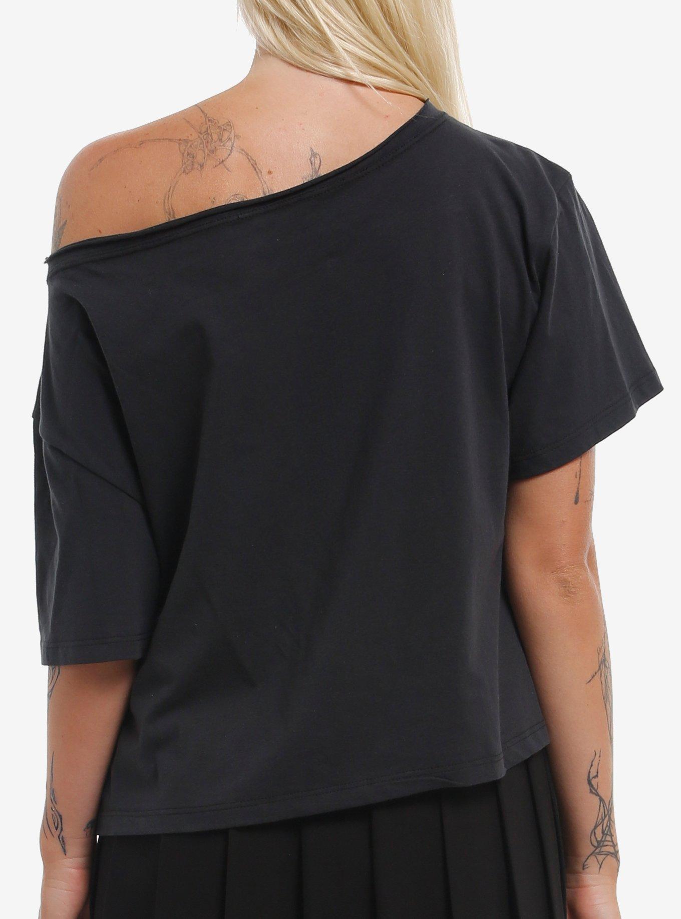 Misfits Rib Cage Girls Off-Shoulder T-Shirt, BLACK, alternate