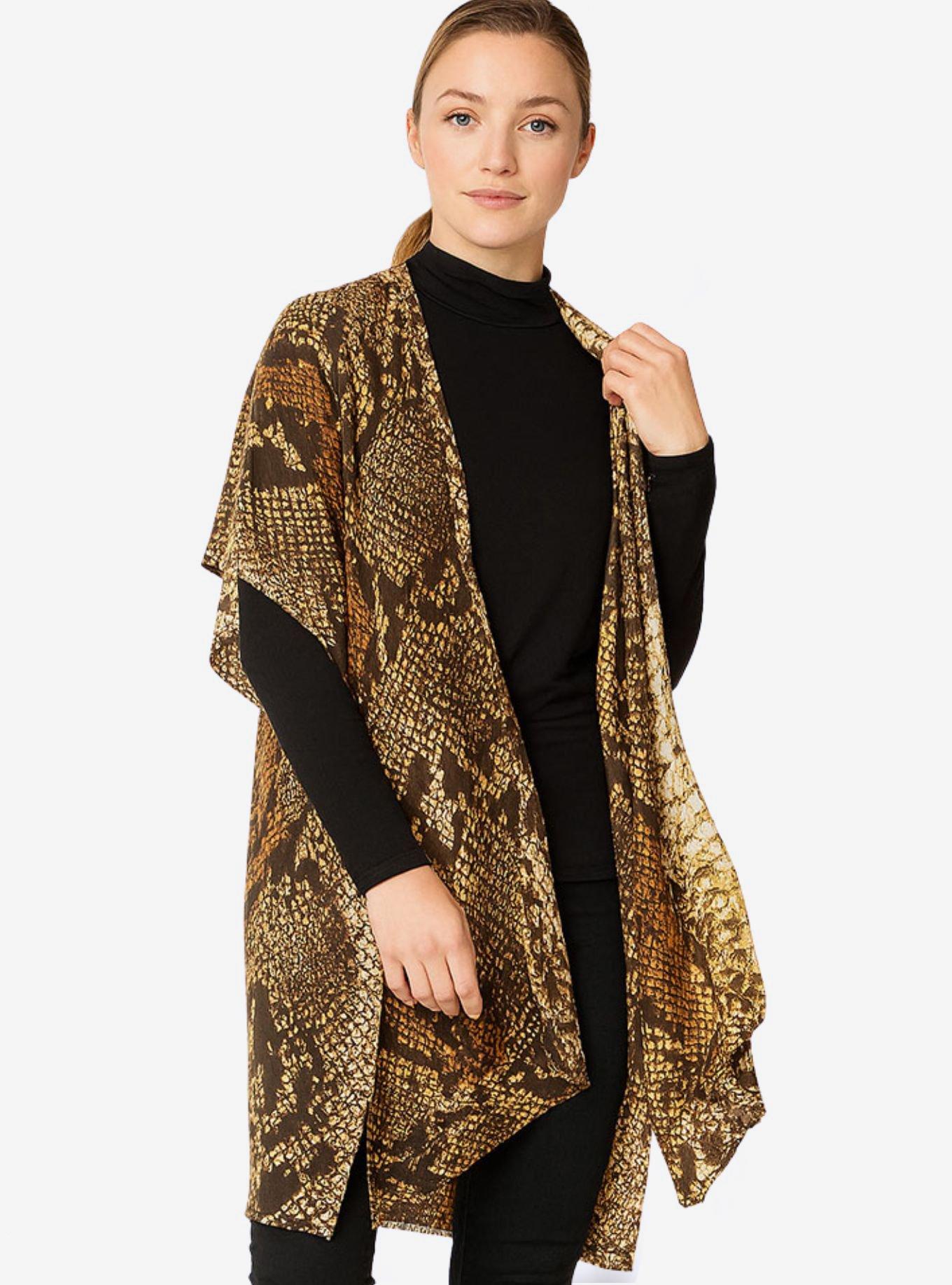 Snakeskin Print Kimono, , hi-res