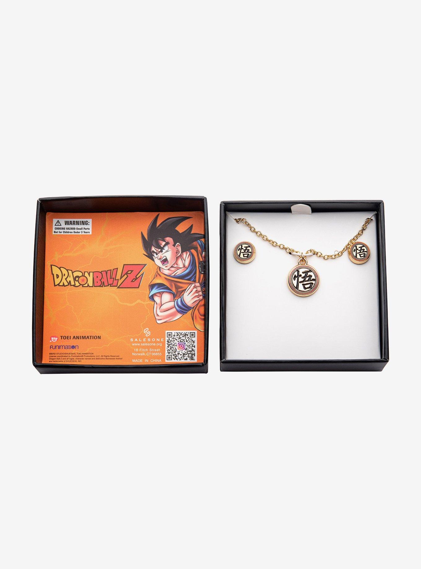 Dragon Ball Z Goku Symbol Necklace & Earring Set, , hi-res