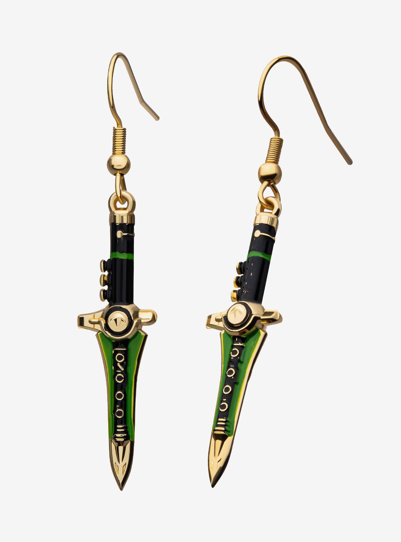 Mighty Morphin Power Rangers Dragon Dagger Drop Earrings, , hi-res