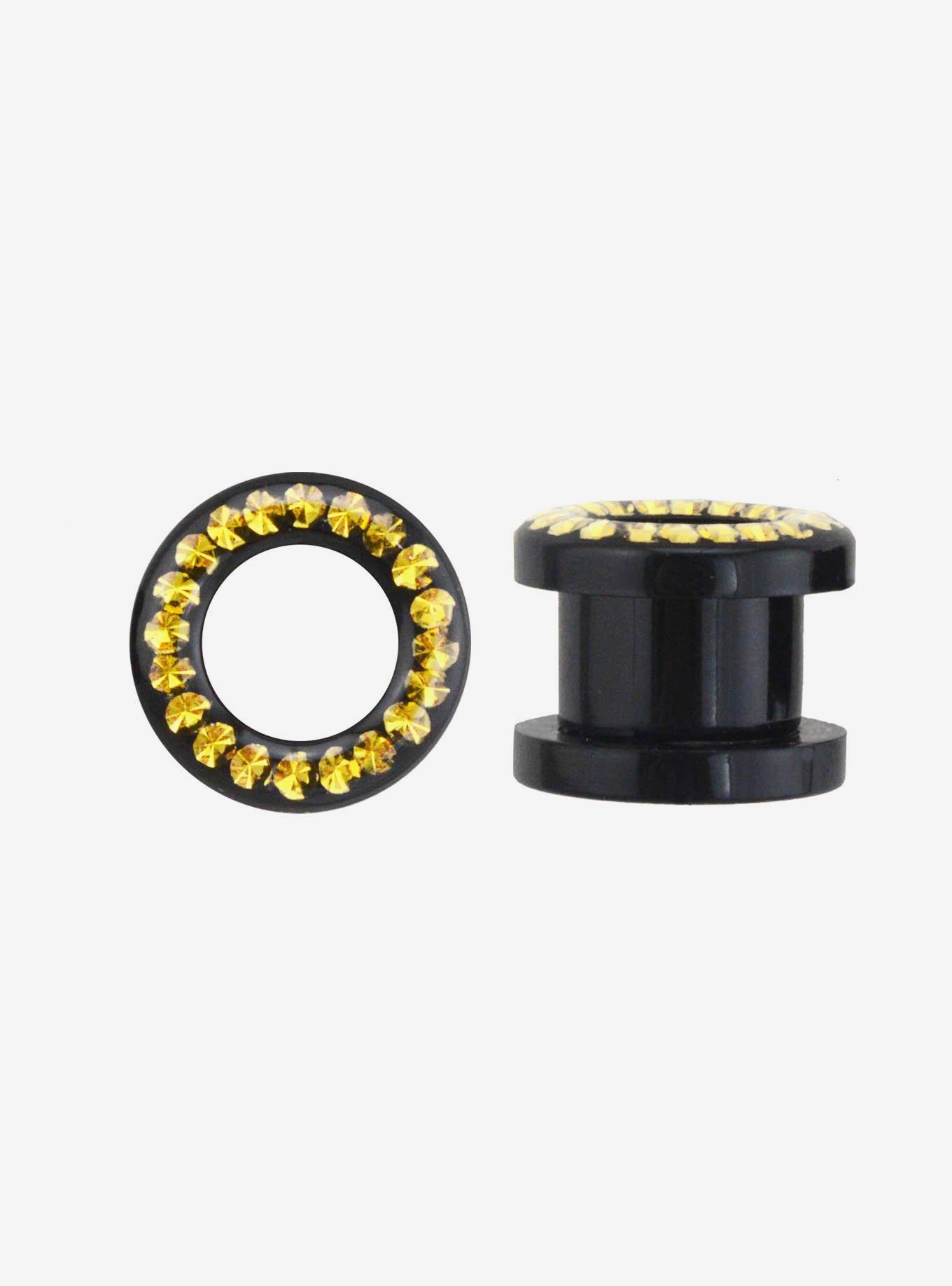 Steel Black & Yellow Gem Plug 2 Pack, , hi-res