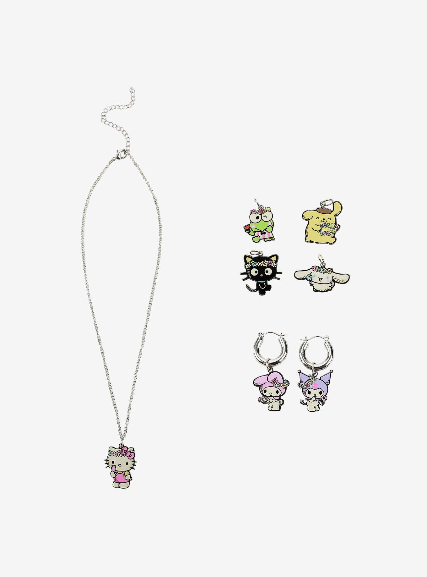 Hello Kitty And Friends Interchangeable Charm Necklace & Earring Set, , hi-res