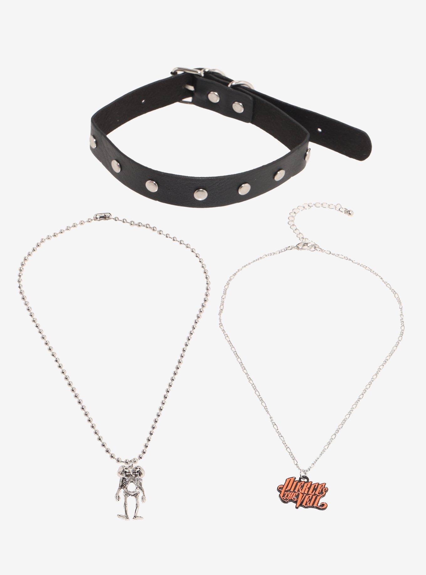 Pierce The Veil Skeleton Choker Necklace Set, , hi-res