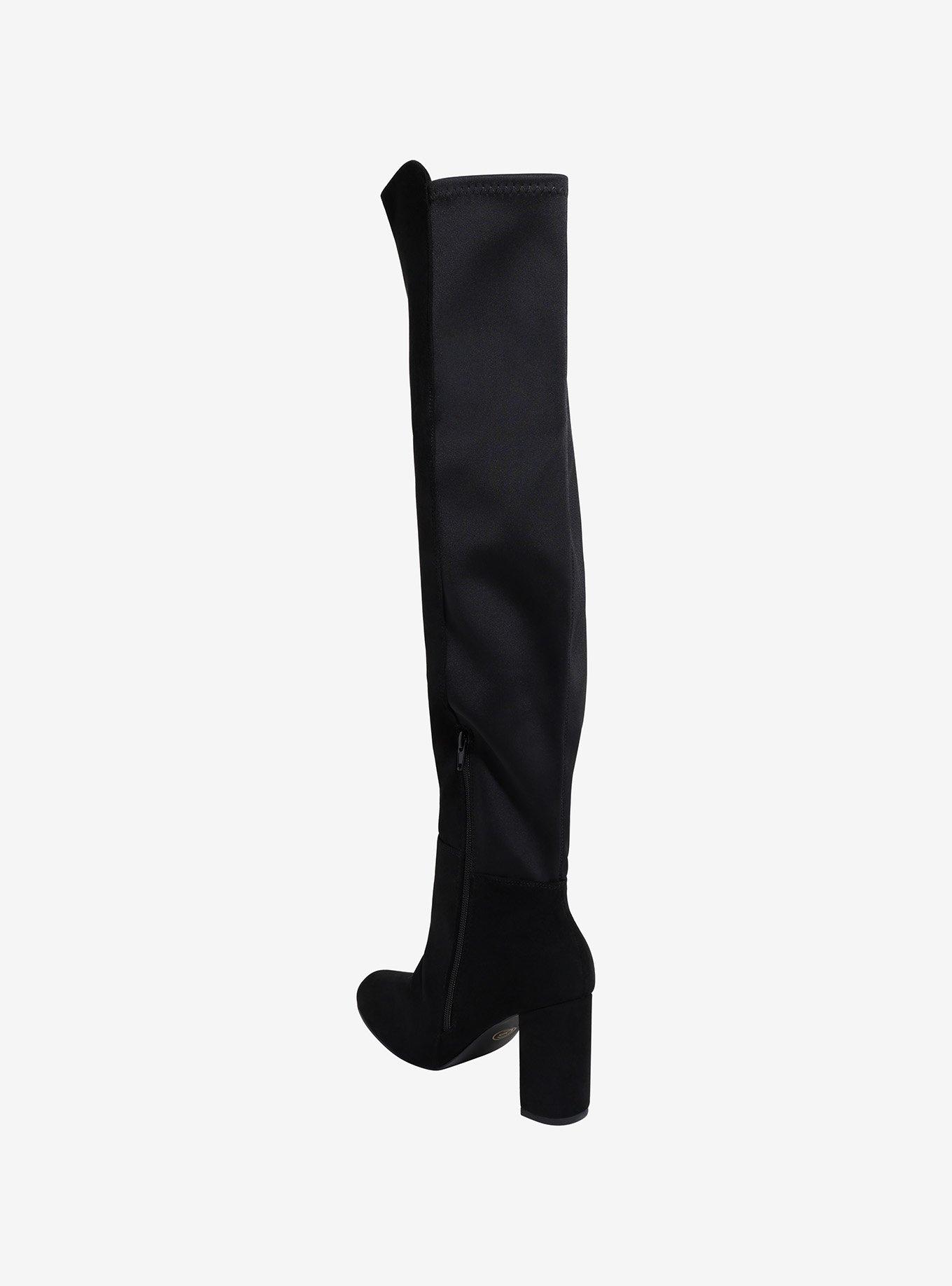 Chinese Laundry Black Faux Suede Thigh-High Boots, , hi-res