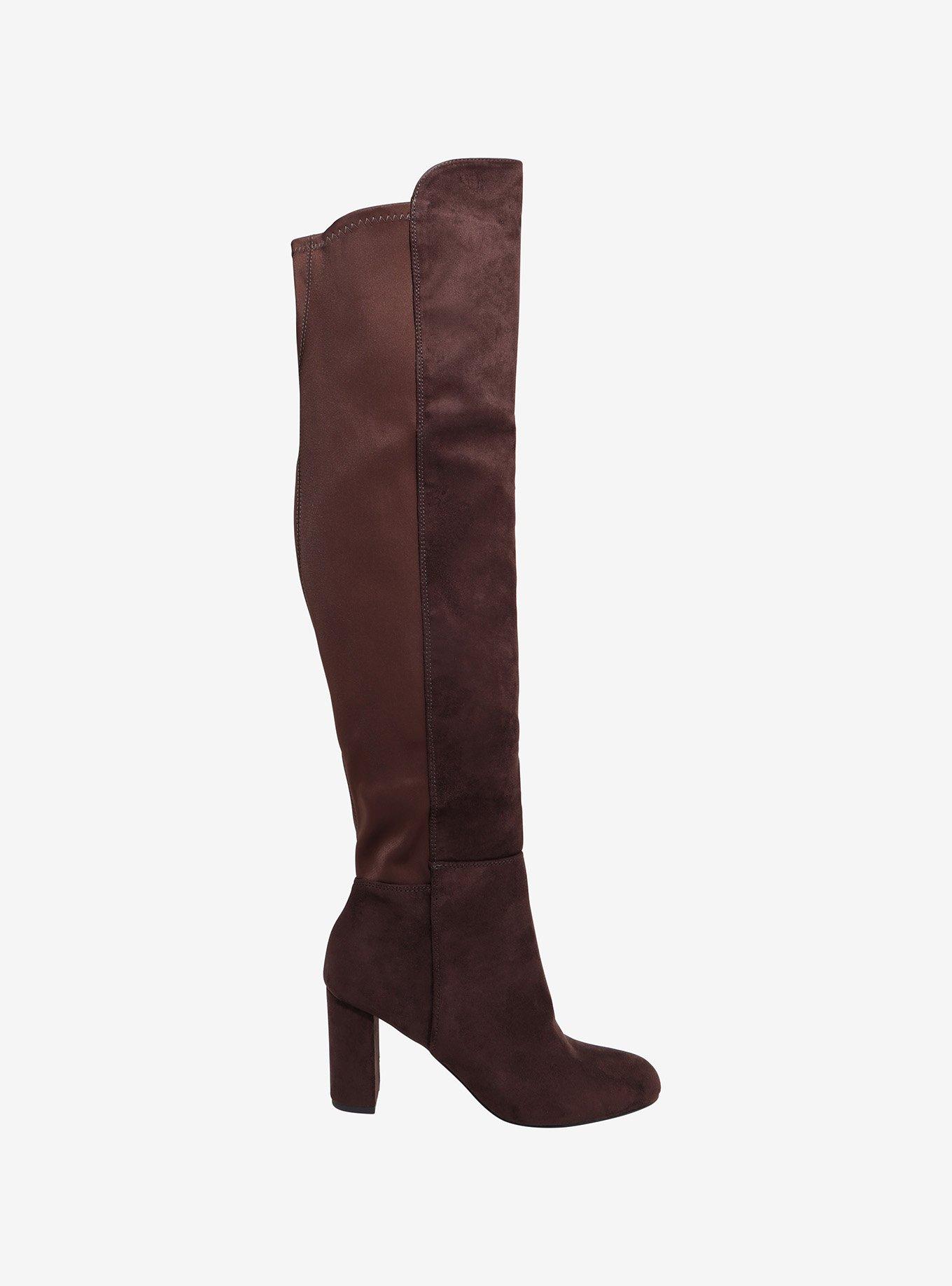 Chinese Laundry Brown Faux Suede Thigh-High Boots, CHOCOLATE BROWN, alternate