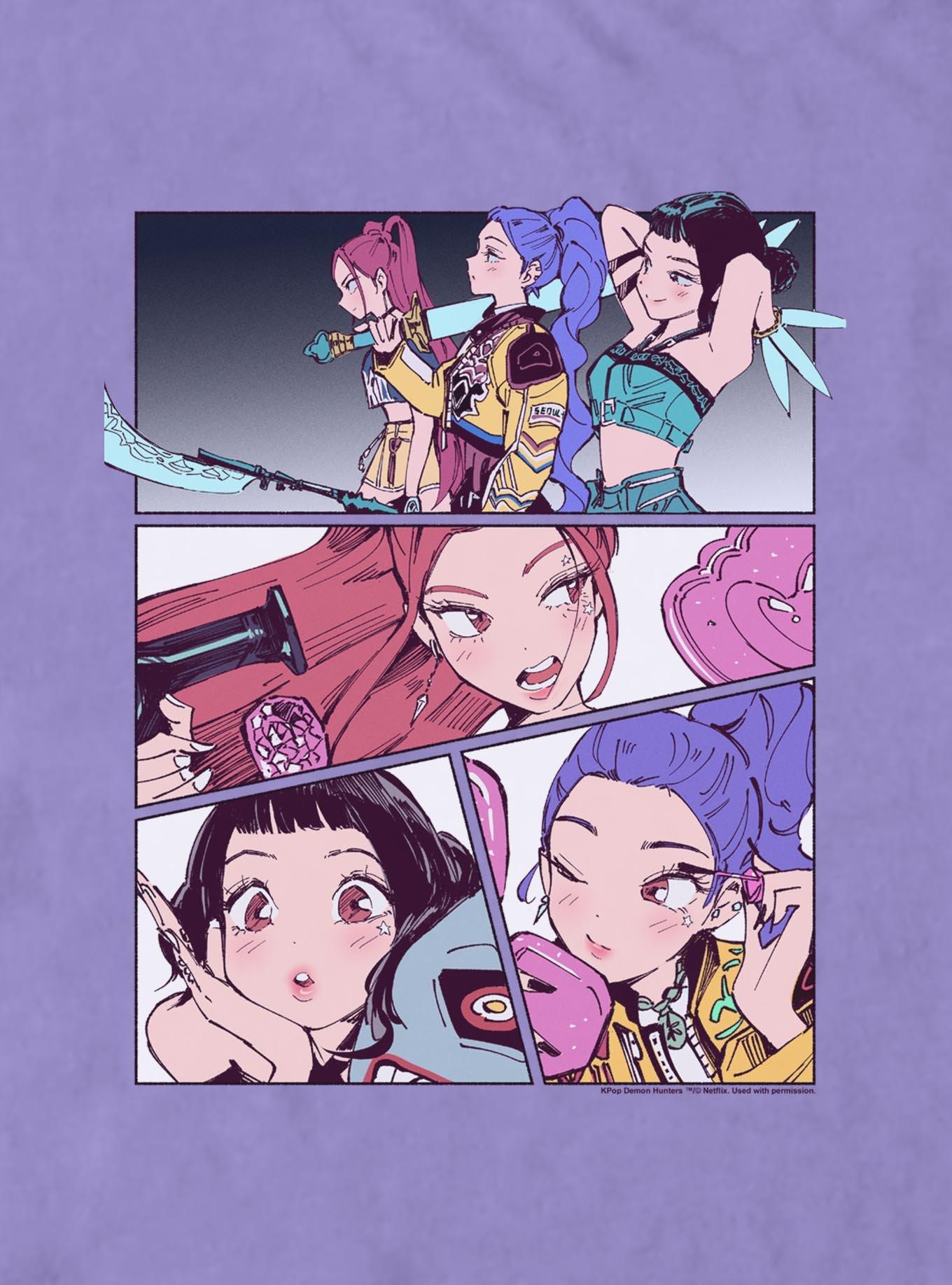 KPop Demon Hunters Huntrix Manhwa Panels Garment Dye T-Shirt, , hi-res