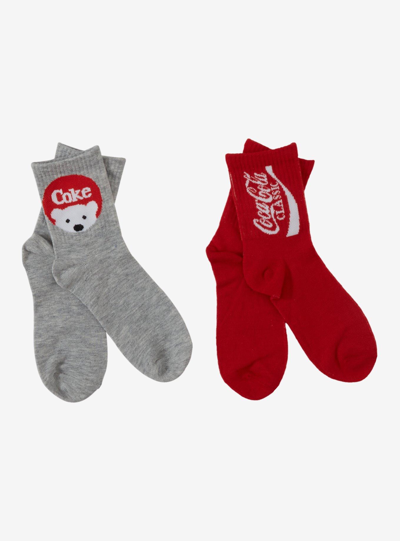 Coca-Cola Polar Bear Logo Crew Socks 2 Pair, , hi-res