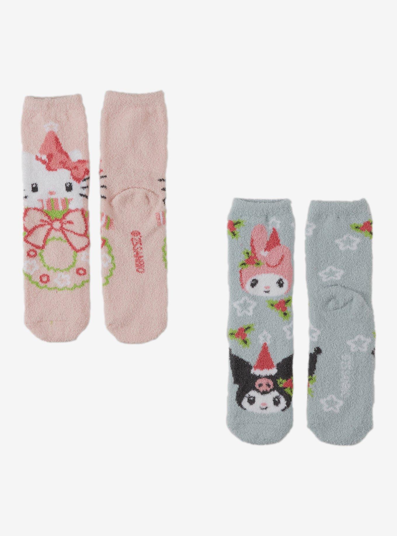 Hello Kitty And Friends Holiday Santa Cozy Socks 2 Pair, , hi-res