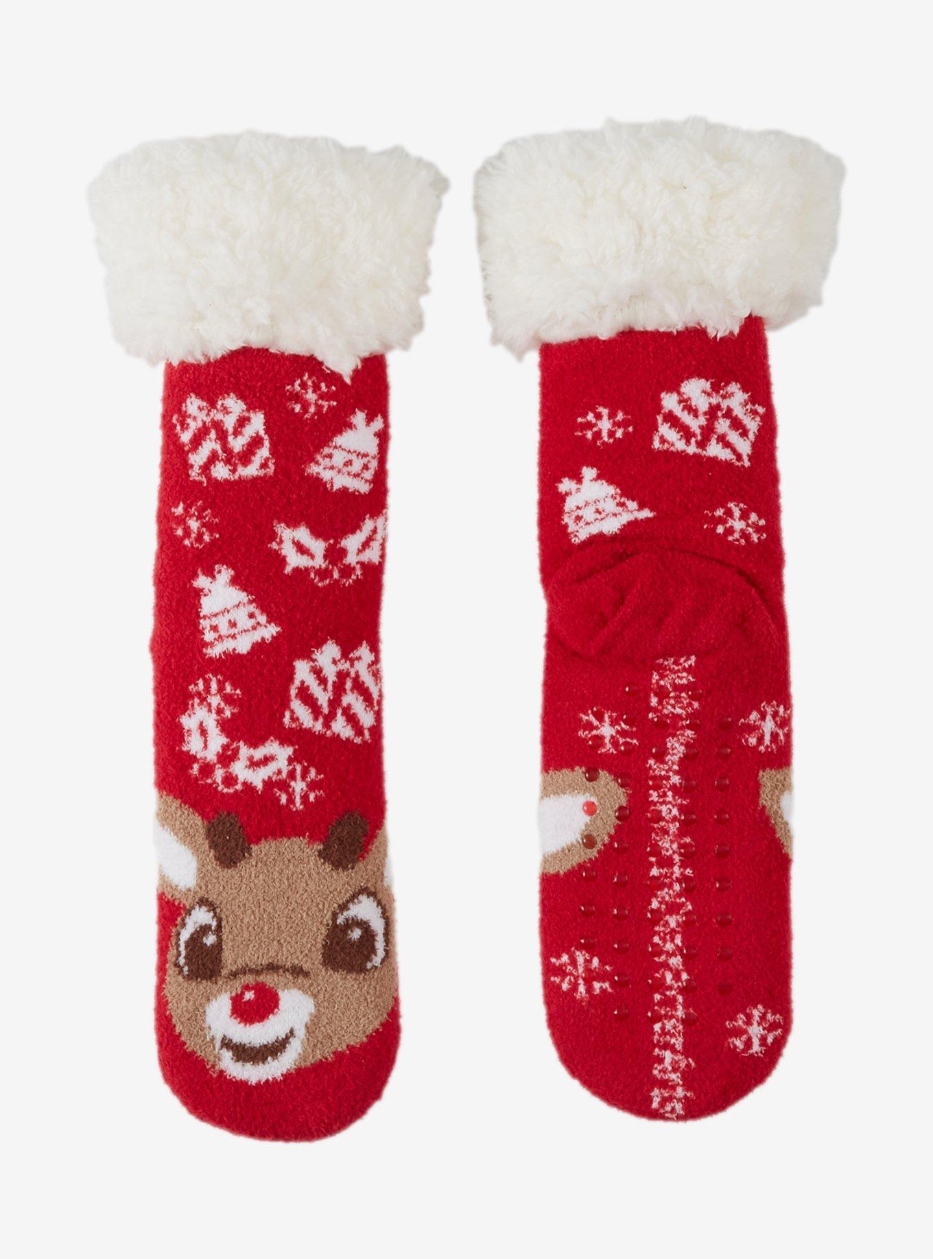 Rudolph The Red-Nosed Reindeer Cozy Slipper Socks, , hi-res