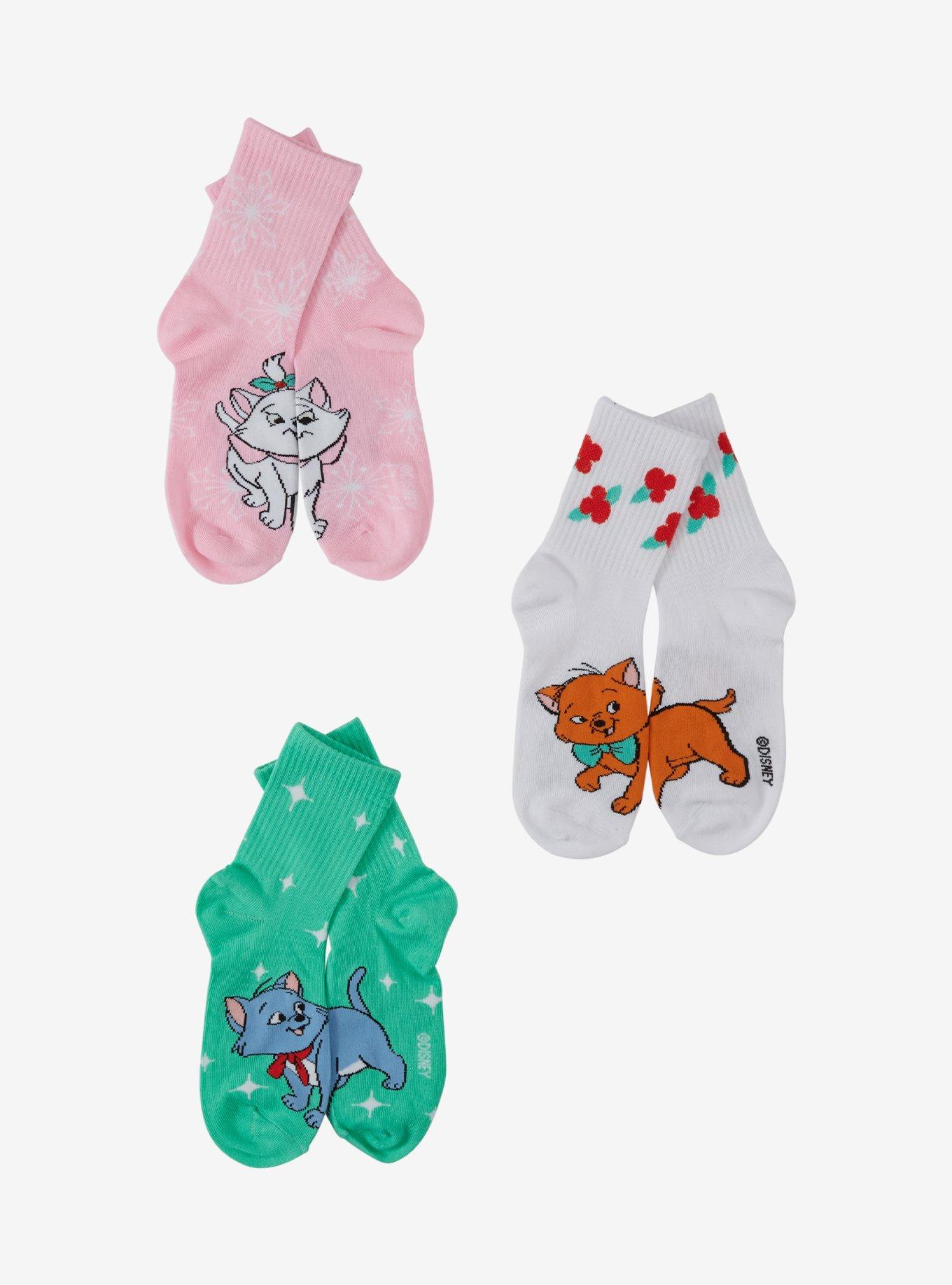 Disney The Aristocats Holiday Kittens Crew Socks 3 Pair, , hi-res