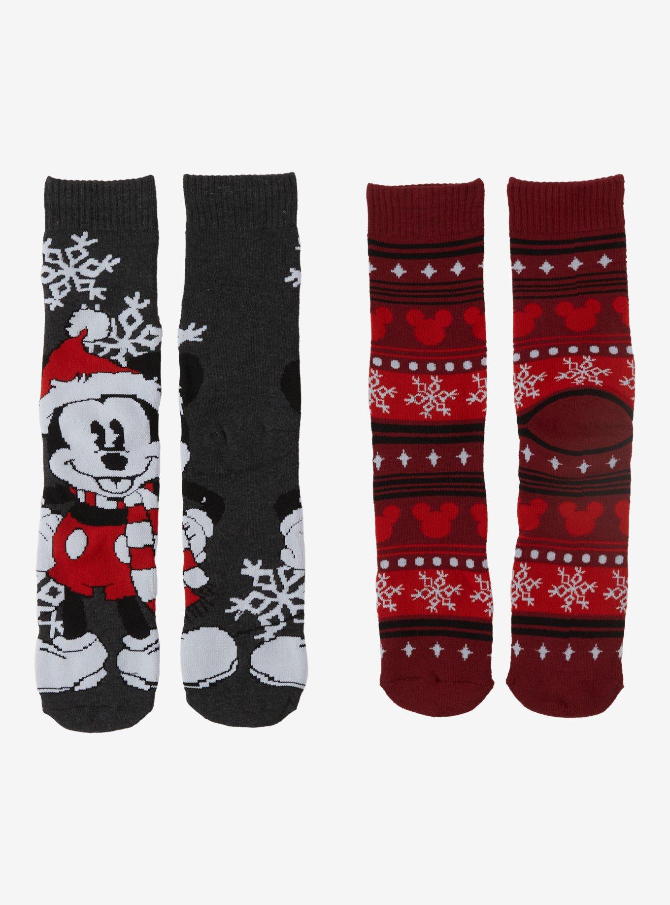 Disney Mickey Mouse Fair Isle Crew Socks 2 Pair, , hi-res