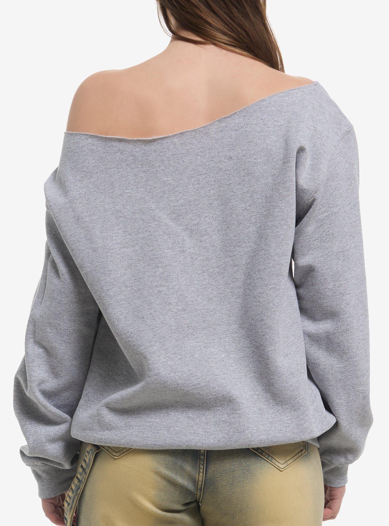 Queen Gold Crest Girls Off-Shoulder Sweatshirt, , hi-res