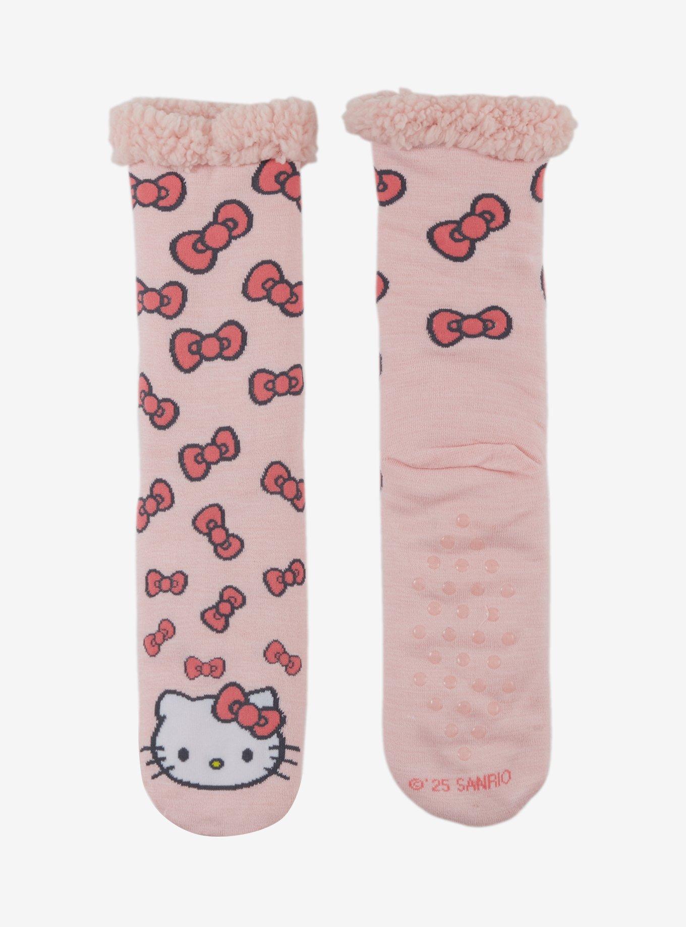 Hello Kitty Bows Cozy Slipper Socks, , hi-res