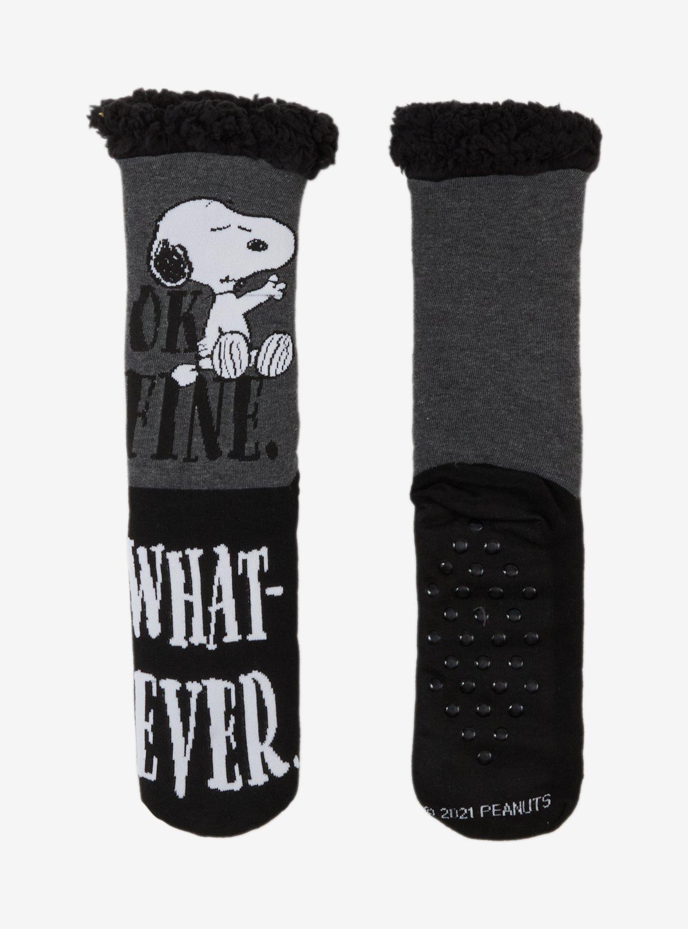 Peanuts Snoopy Whatever Cozy Slipper Socks, , hi-res