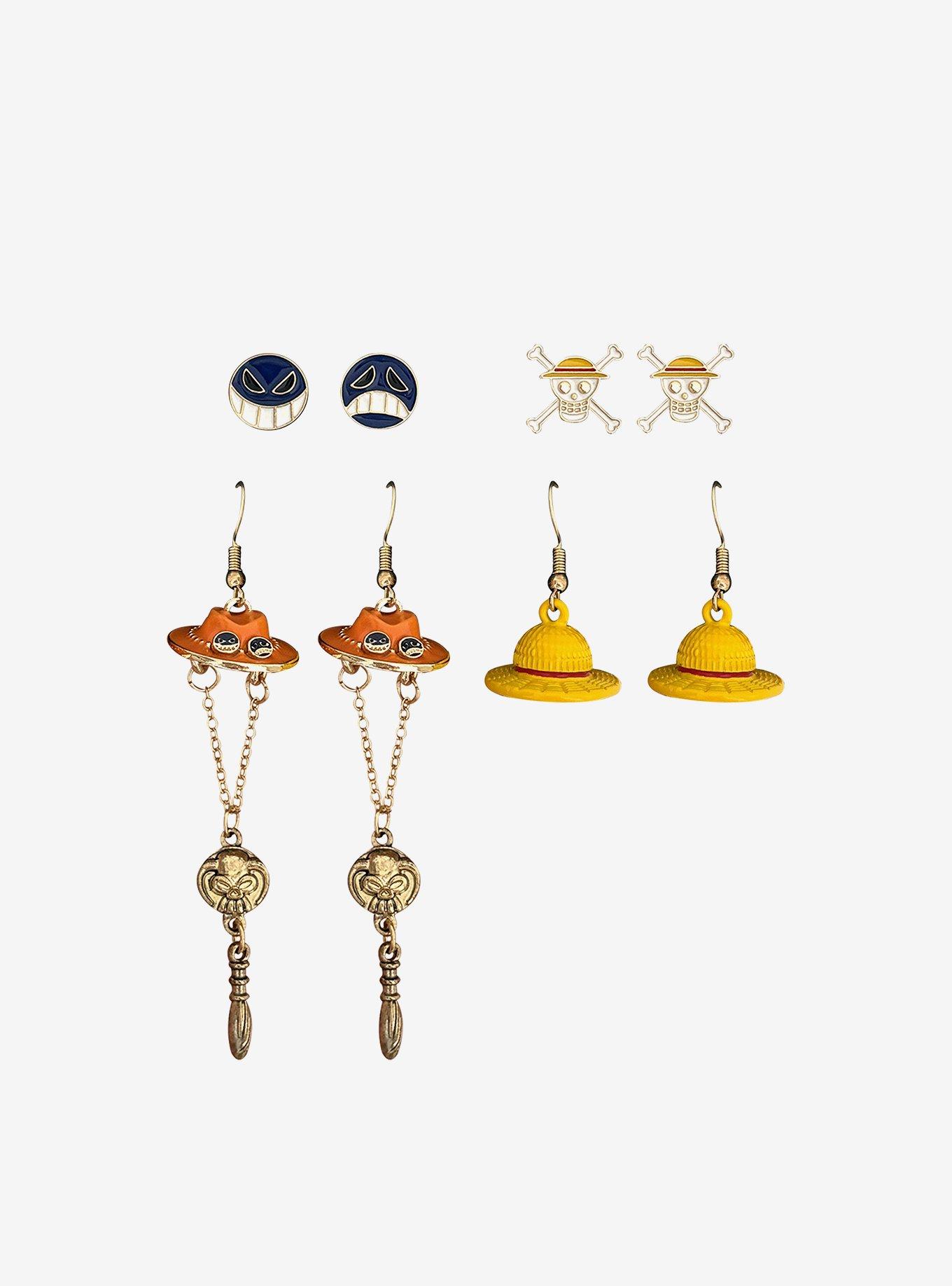 One Piece Luffy & Ace Earring Set, , hi-res