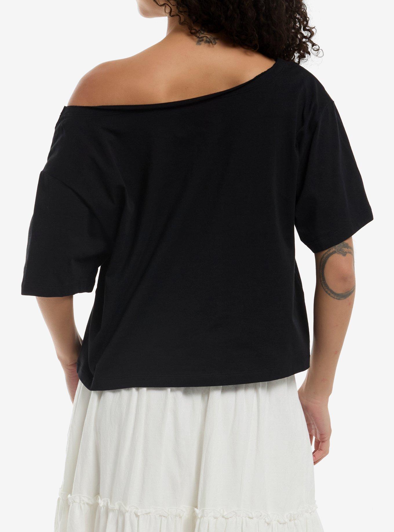 The Smashing Pumpkins Astral Scene Girls Off-Shoulder T-Shirt, BLACK, alternate