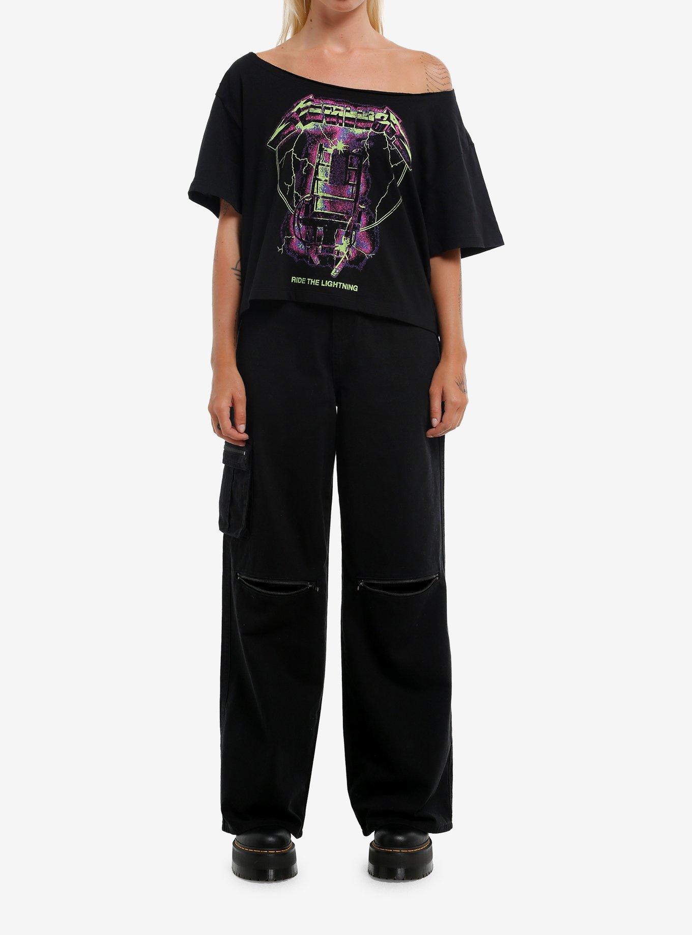 Metallica Ride The Lightning Girls Off-Shoulder T-Shirt, , hi-res