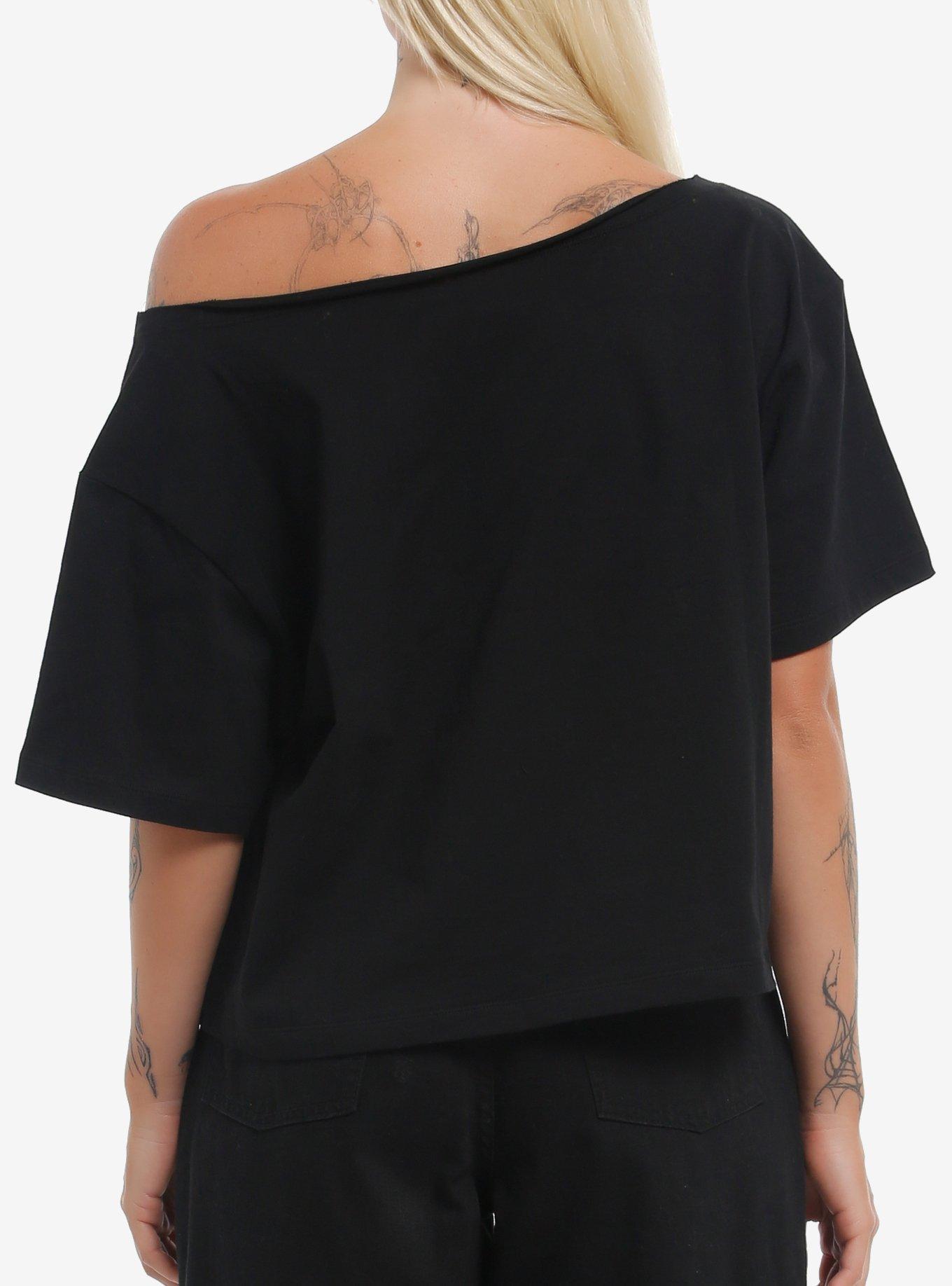 Metallica Ride The Lightning Girls Off-Shoulder T-Shirt, BLACK, alternate