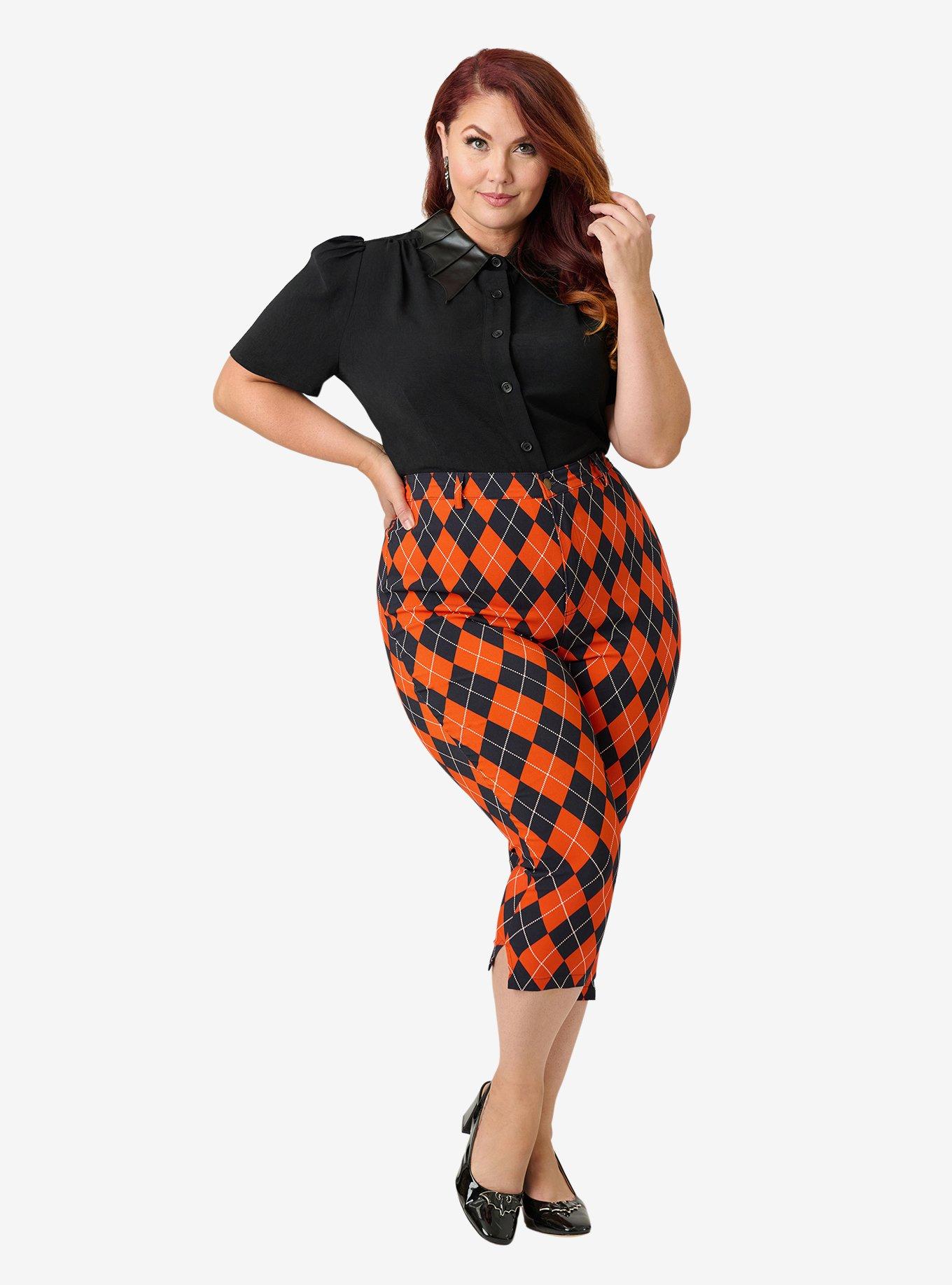 Unique Vintage Plus Size Black Blouse with Embroidered Collar, BLACK, alternate