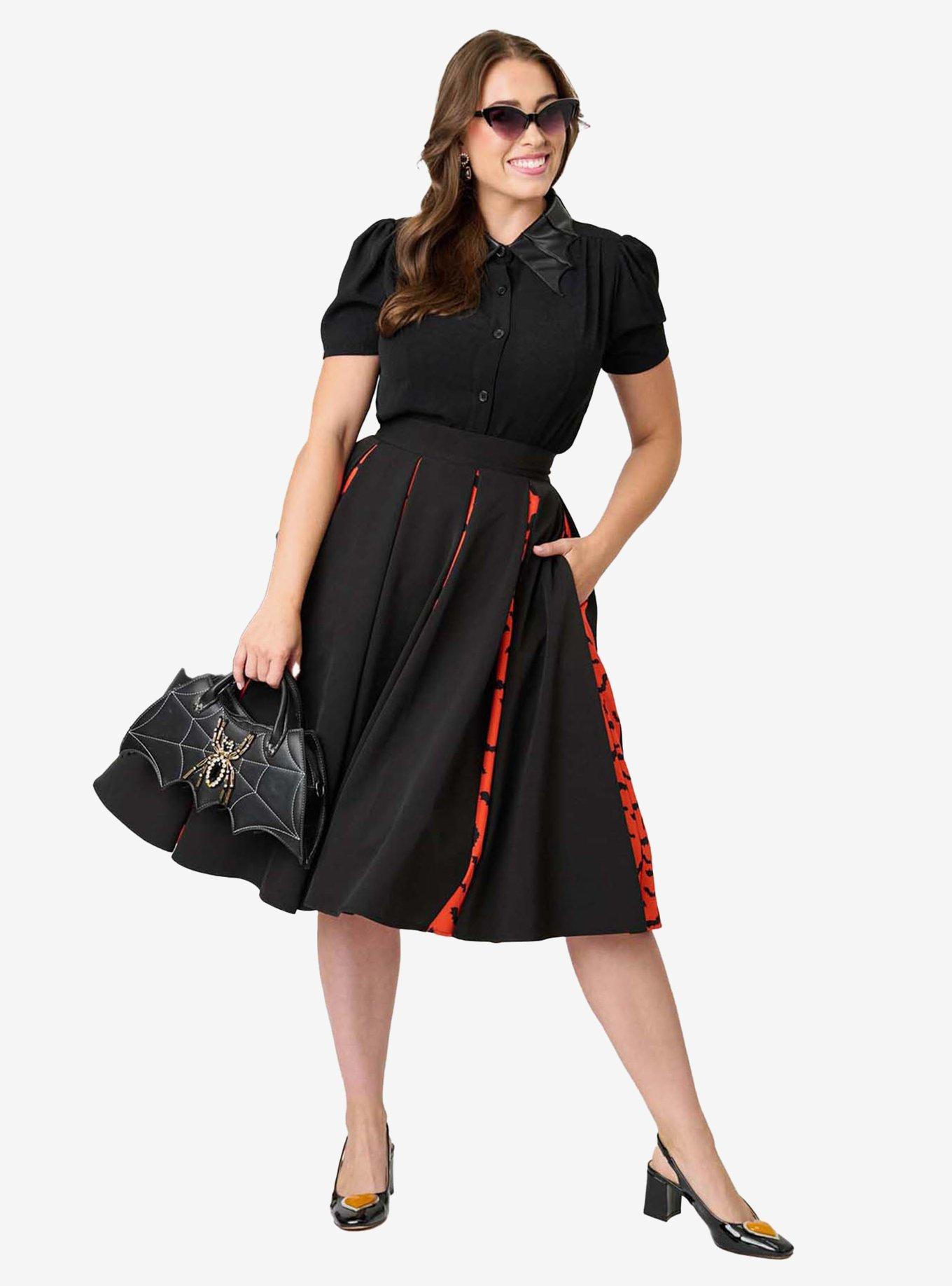 Unique Vintage Black Blouse W/Embroidered Collar, BLACK, alternate