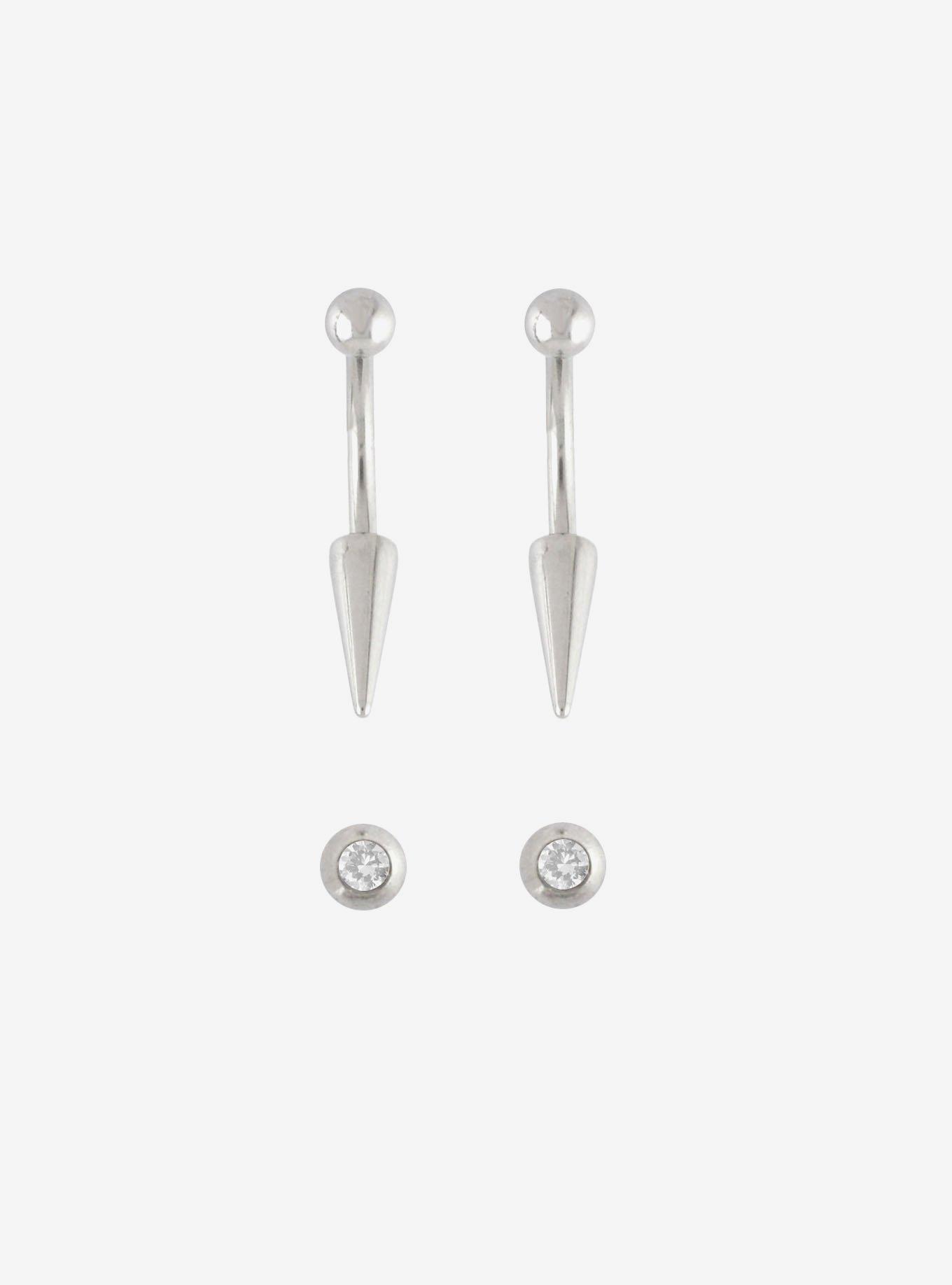 Steel Spike Labret Curved Barbell 2 Pack, , hi-res