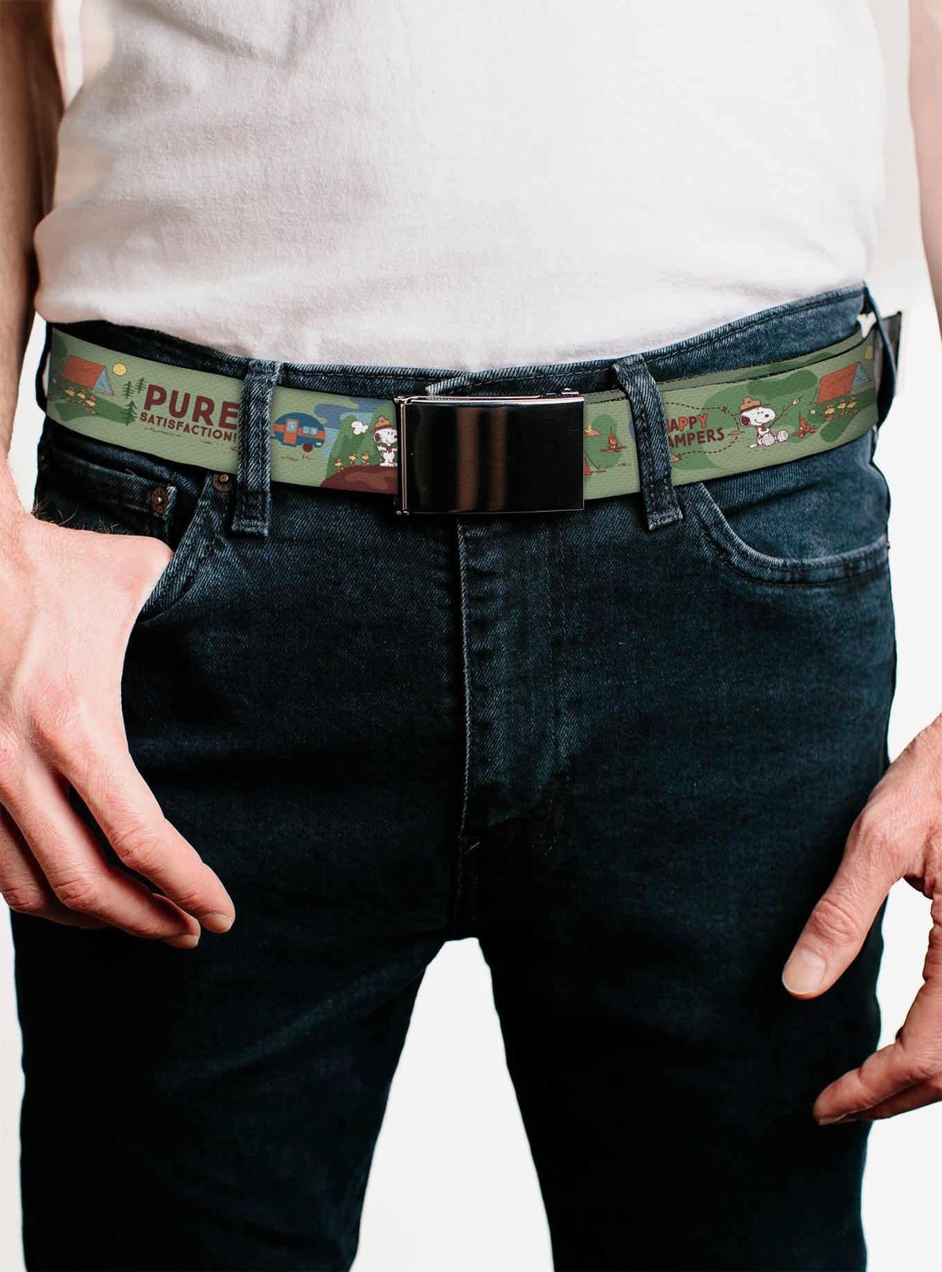 Peanuts Happy Camper Beagle Scouts Scenes Adjustable Clamp Buckle Belt, , hi-res