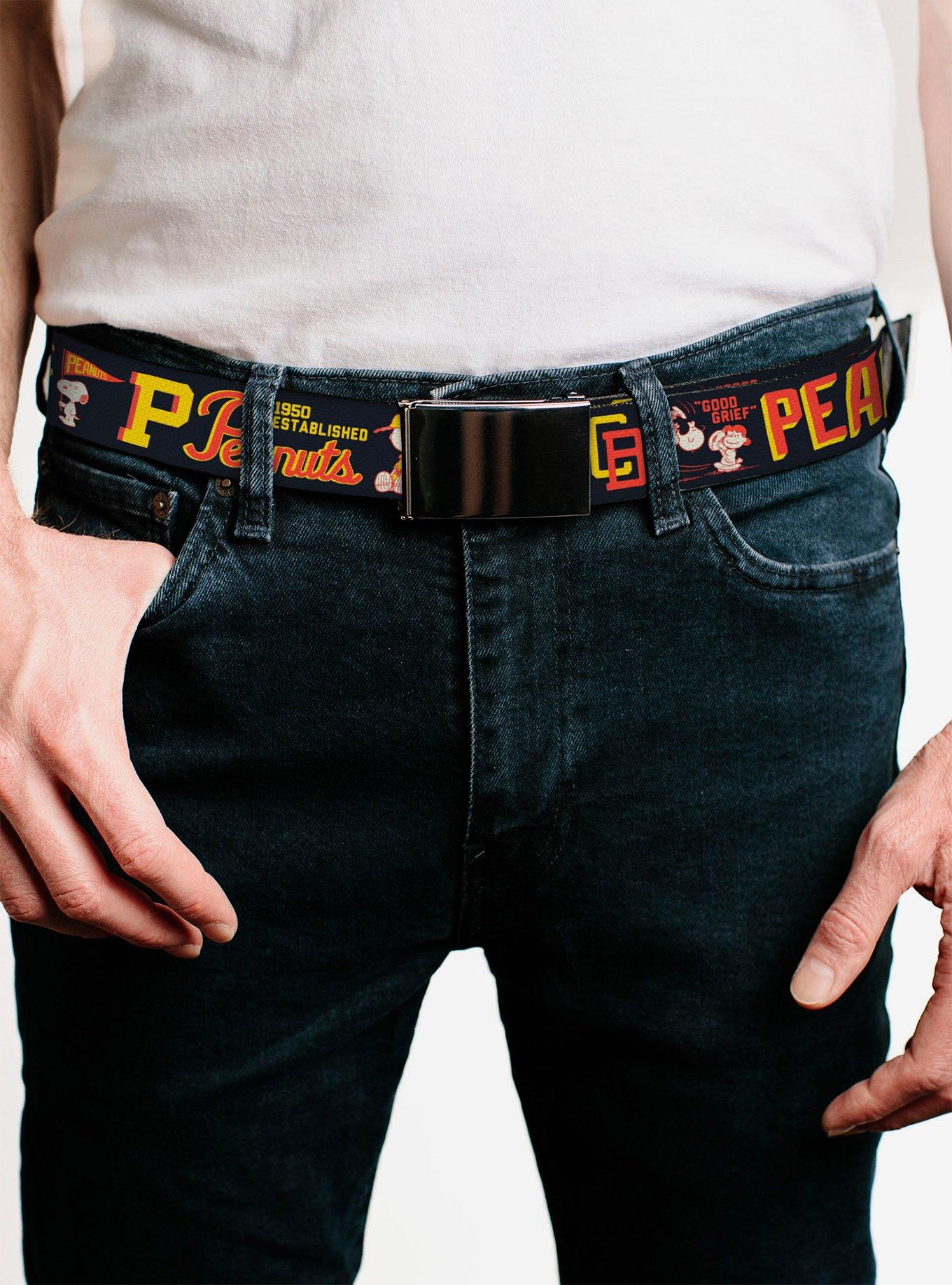 Peanuts Athletic Club Poses and Quotes Adjustable Clamp Buckle Belt, , hi-res