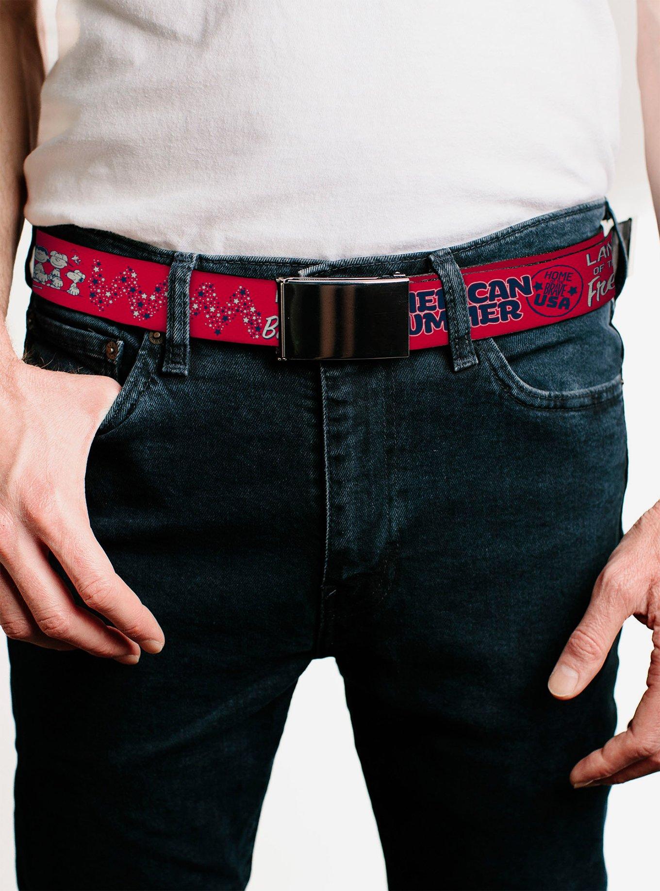 Peanuts Gang American Summer Poses Adjustable Clamp Buckle Belt, , hi-res