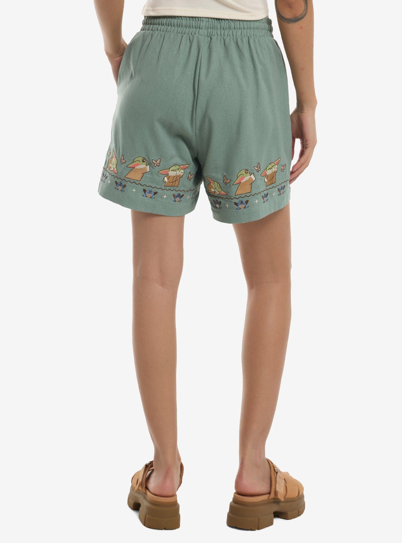 Her Universe Star Wars The Mandalorian Grogu Linen Shorts Her Universe Exclusive, , hi-res