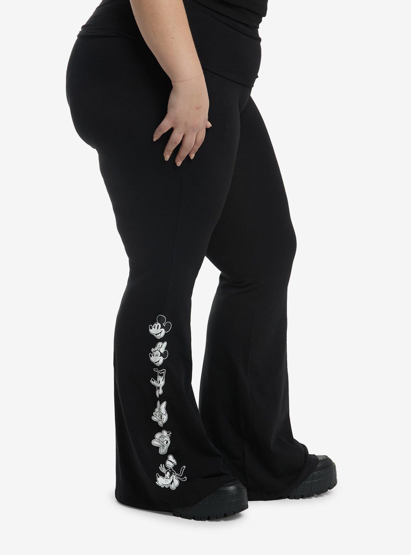 Disney Sensational Six Flare Leggings Plus Size, BLACK  WHITE, alternate - view 3