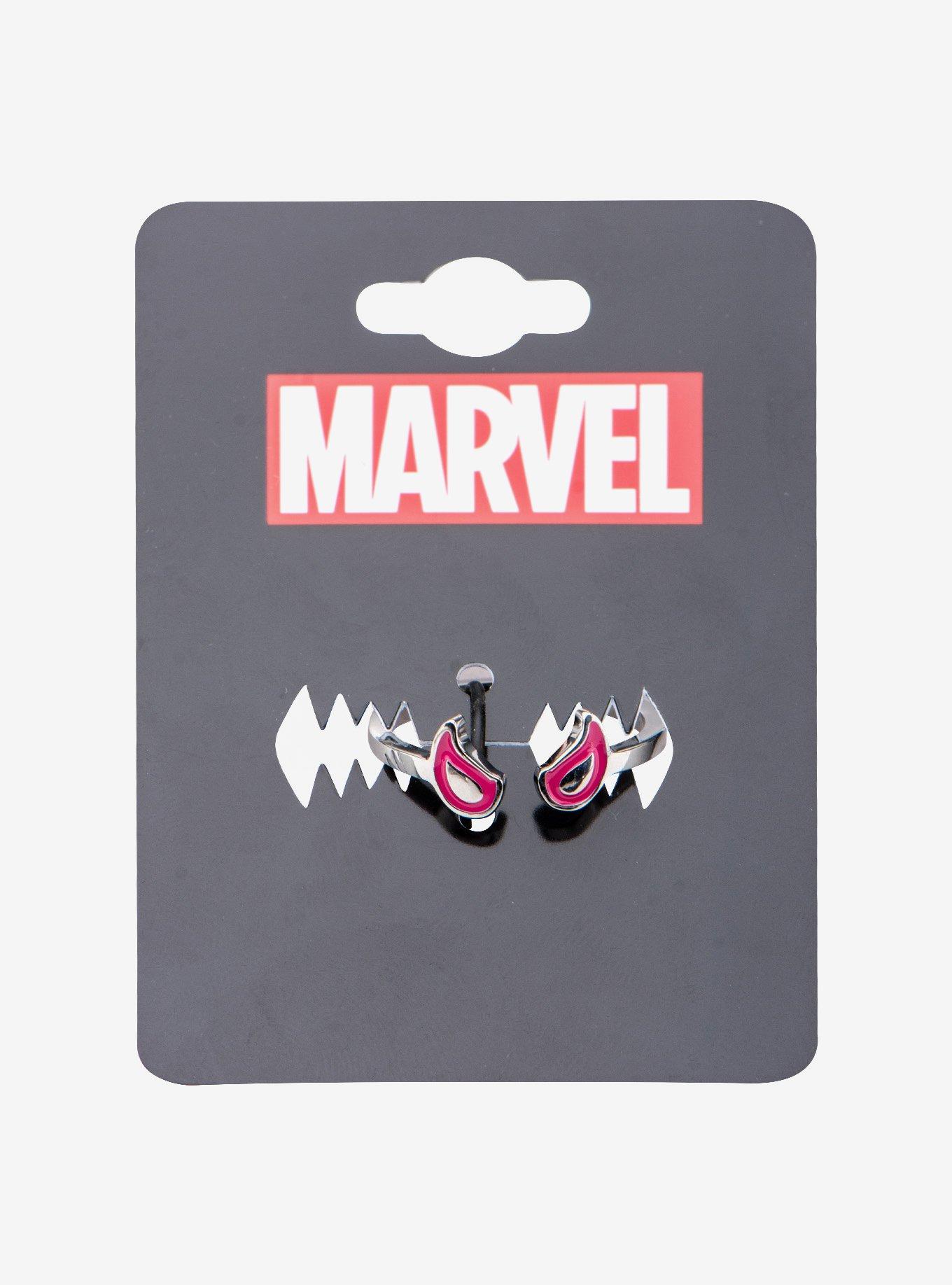 Marvel Spider-Man Spider Gwen Eyes Logo Ring, SILVER, alternate