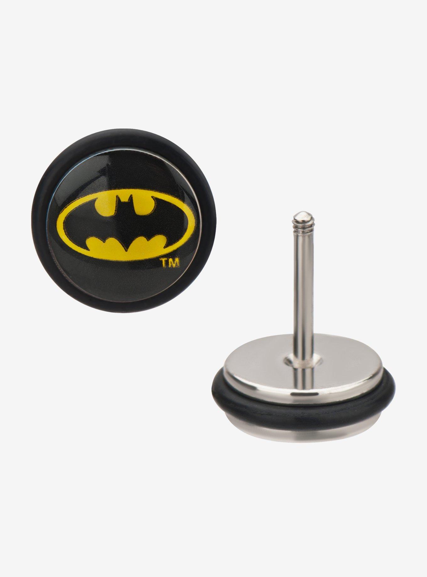 DC Comics Batman Logo Fronts Screw Back 18G Earrings, , hi-res
