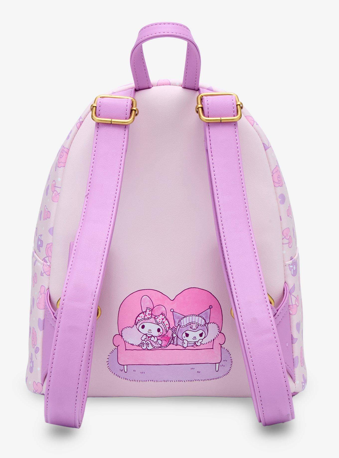 Loungefly My Melody & Kuromi Sleepover Heart Mini Backpack, , alternate