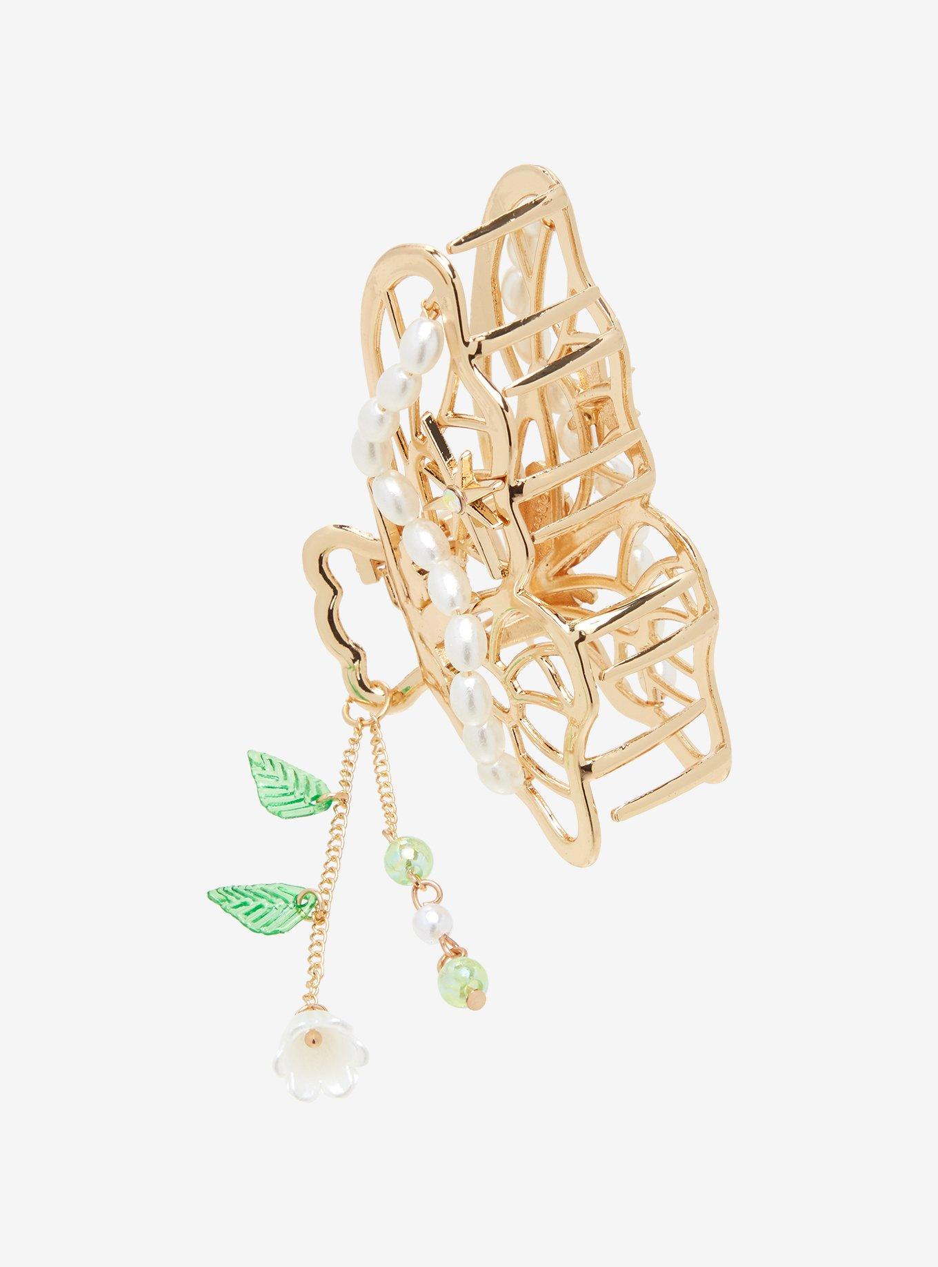 Disney Peter Pan Tinker Bell Gold Butterfly Claw Clip with Charm - BoxLunch Exclusive, , hi-res