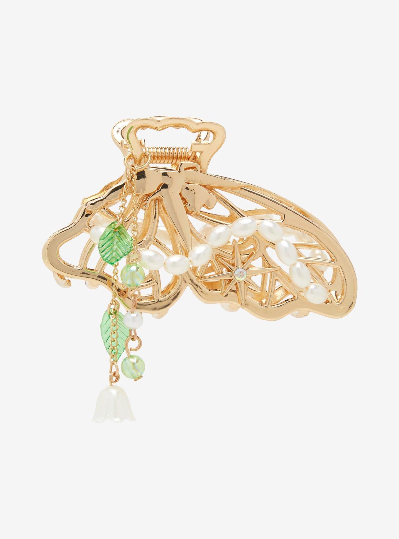 Disney Peter Pan Tinker Bell Gold Butterfly Claw Clip with Charm - BoxLunch Exclusive, , alternate