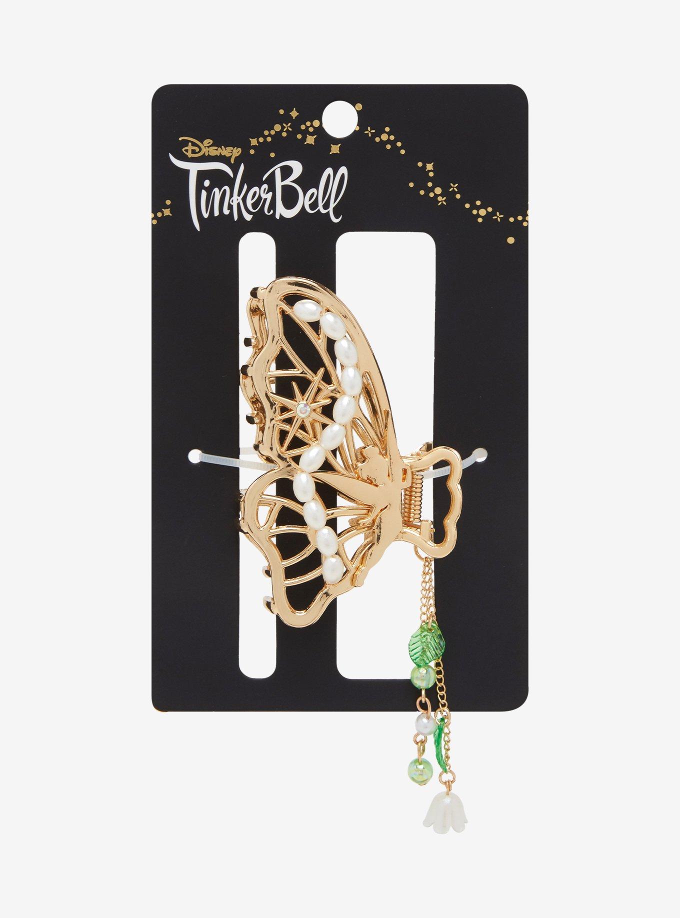 Disney Peter Pan Tinker Bell Gold Butterfly Claw Clip with Charm - BoxLunch Exclusive, , alternate