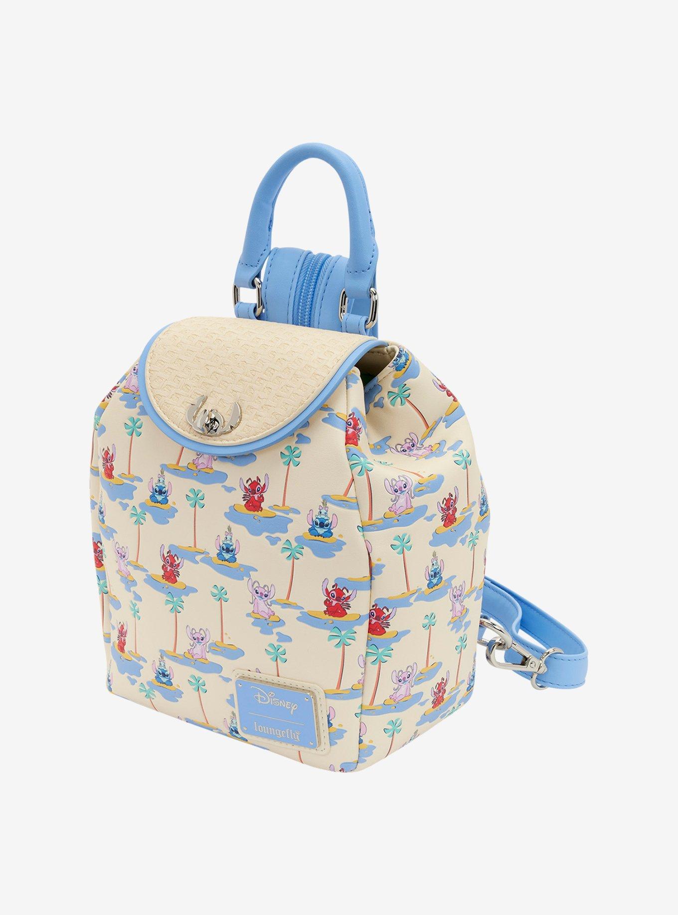 Loungefly Disney Lilo & Stitch Angel, Leroy, & Stitch Allover Print Convertible Mini Backpack, , hi-res