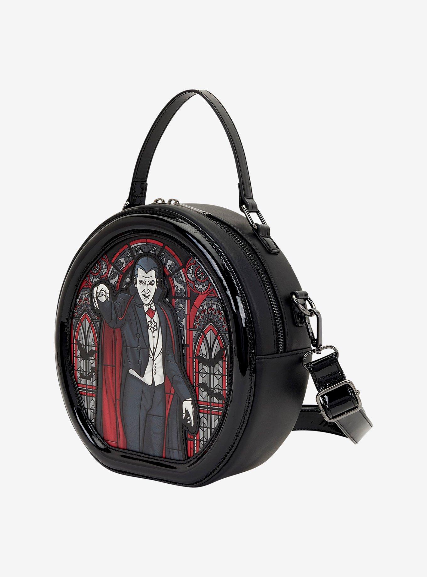 Loungefly Universal Monsters Dracula & Frankenstein Stained Glass Crossbody Bag, , hi-res