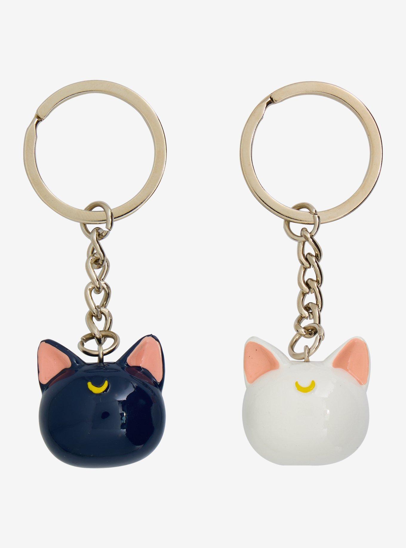 Pretty Guardian Sailor Moon Luna & Artemis Head Key Chain Set, , hi-res
