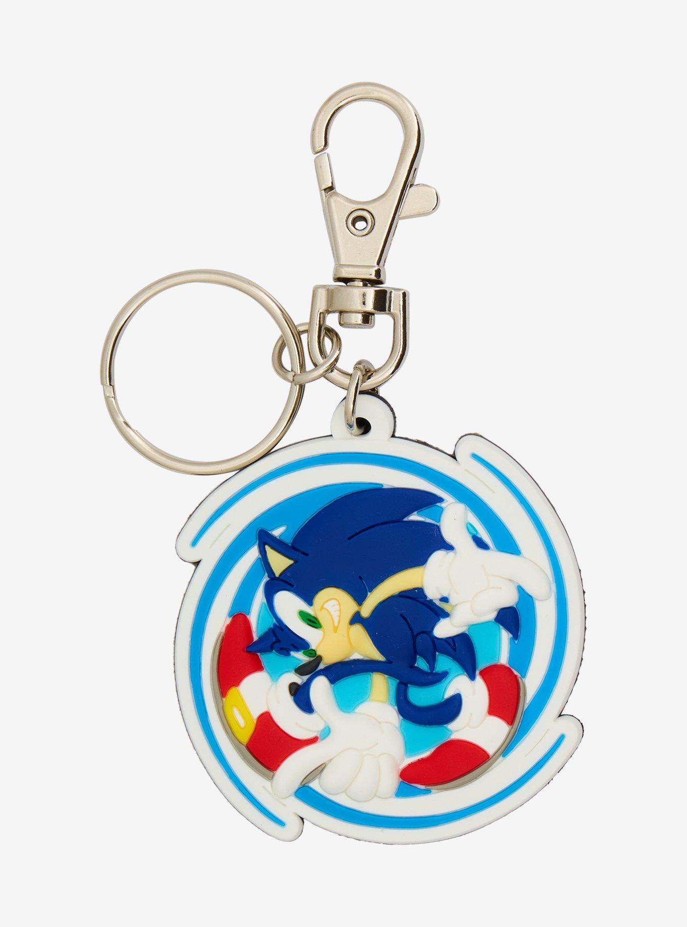 Sonic The Hedgehog Swirl Rubber Key Chain, , hi-res