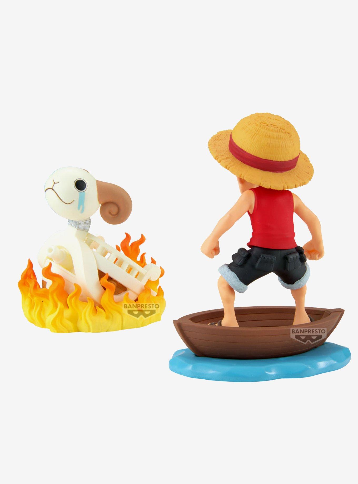 Bandai Namco One Piece World Collectable Figure Log Stories Luffy & Going Merry Mini Figures, , alternate