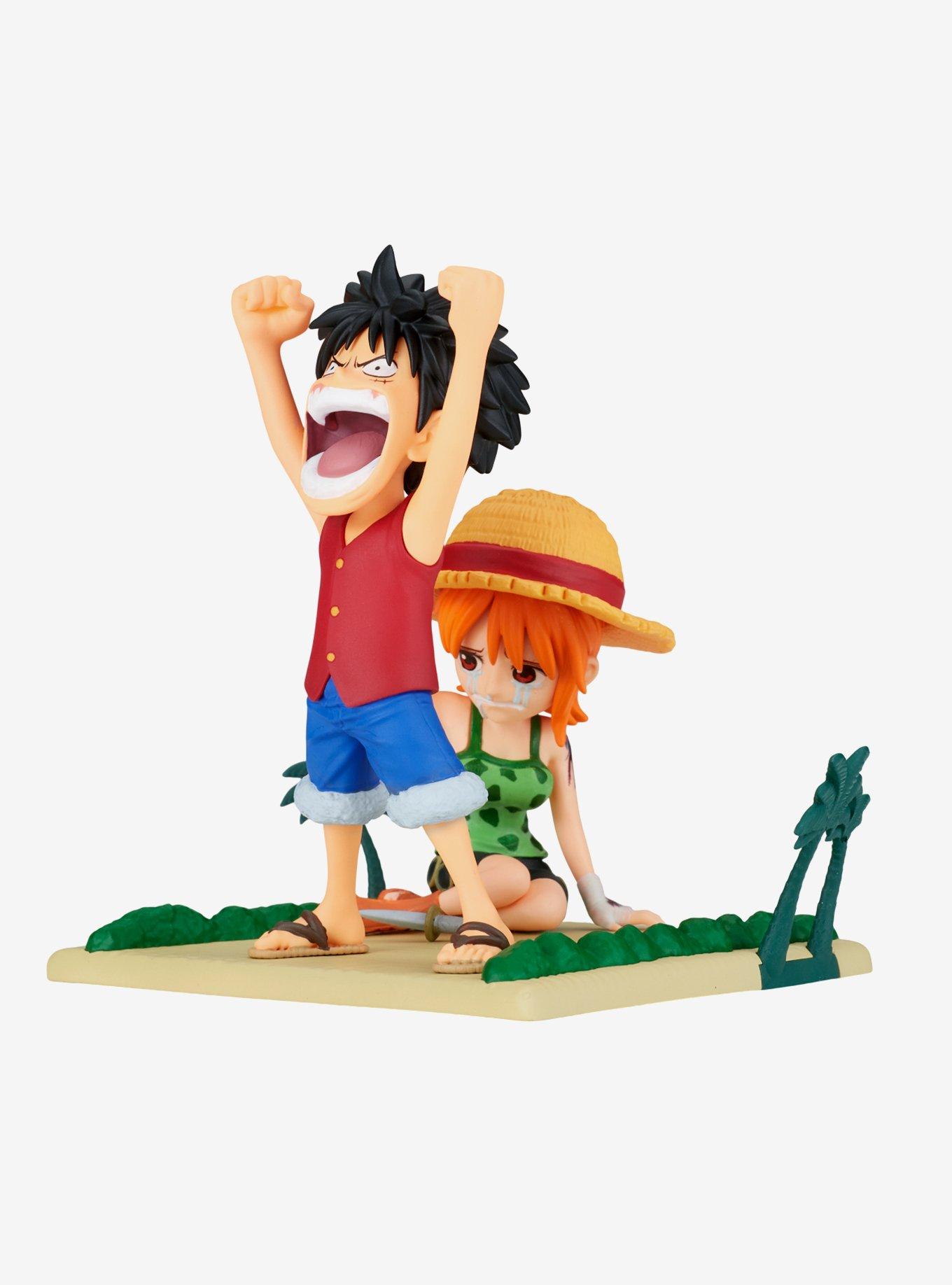 Bandai Namco One Piece World Collectable Figure Log Stories Luffy & Nami Mini Figure, , alternate