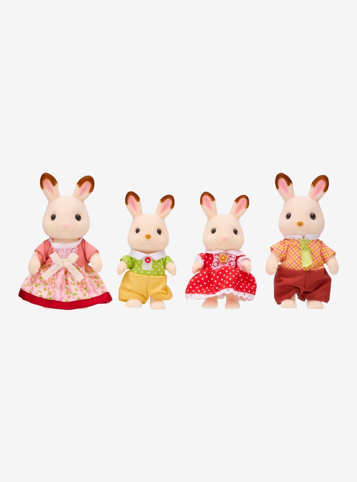 Calico Critters Chocolate Rabbit Family Mini Figure Set, , hi-res