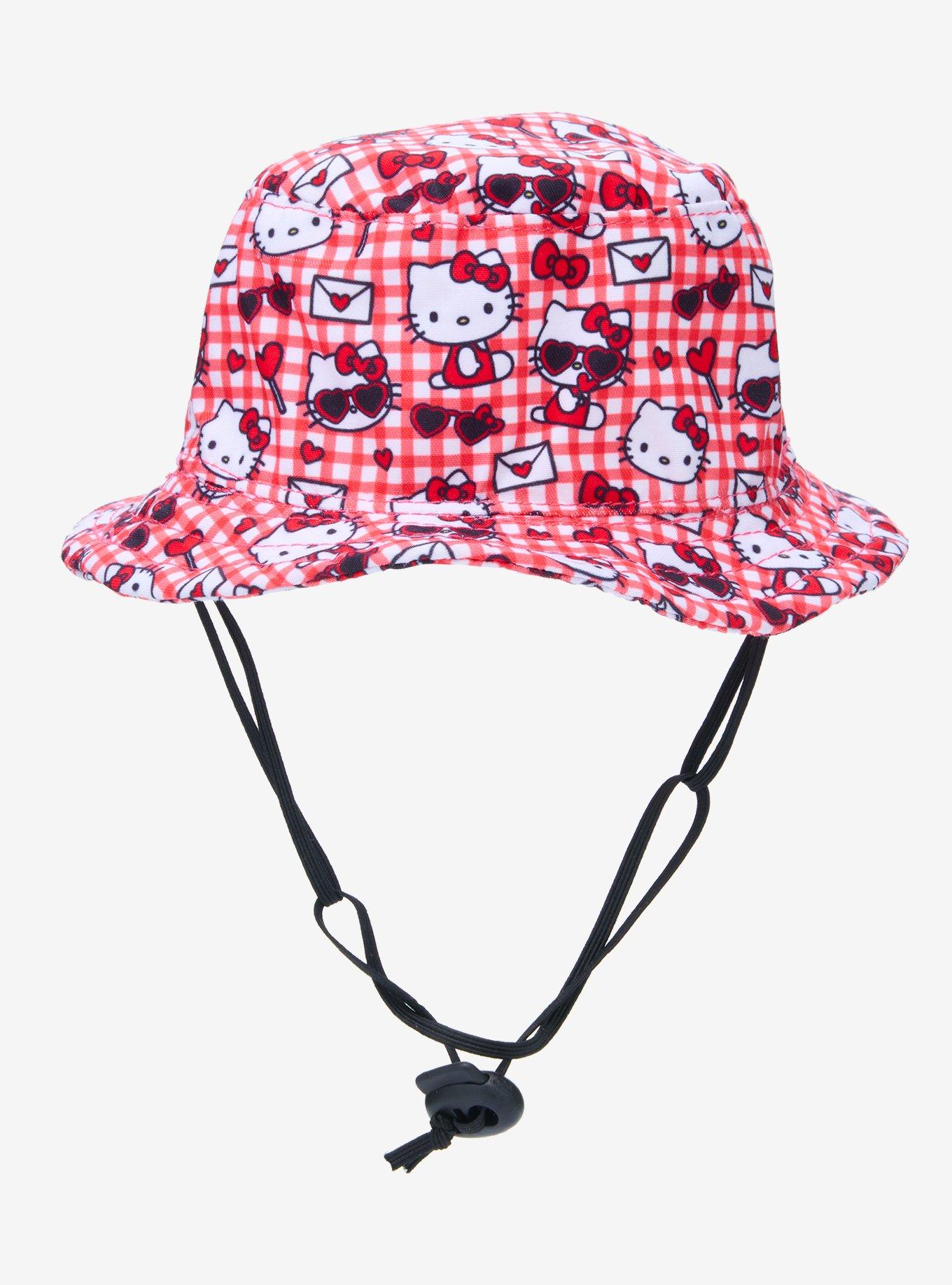 Sassy Woof Sanrio Hello Kitty Gingham Small Pet Bucket Hat
