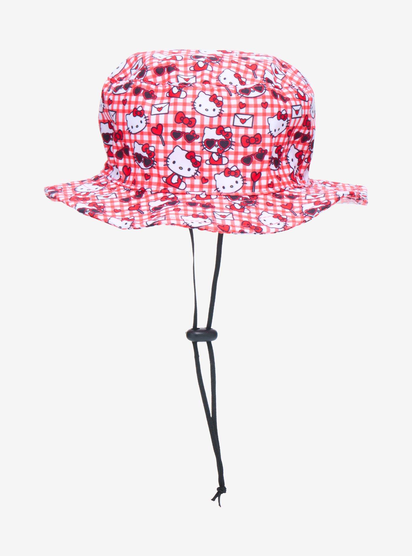 Sassy Woof Sanrio Hello Kitty Gingham Medium Pet Bucket Hat, , hi-res