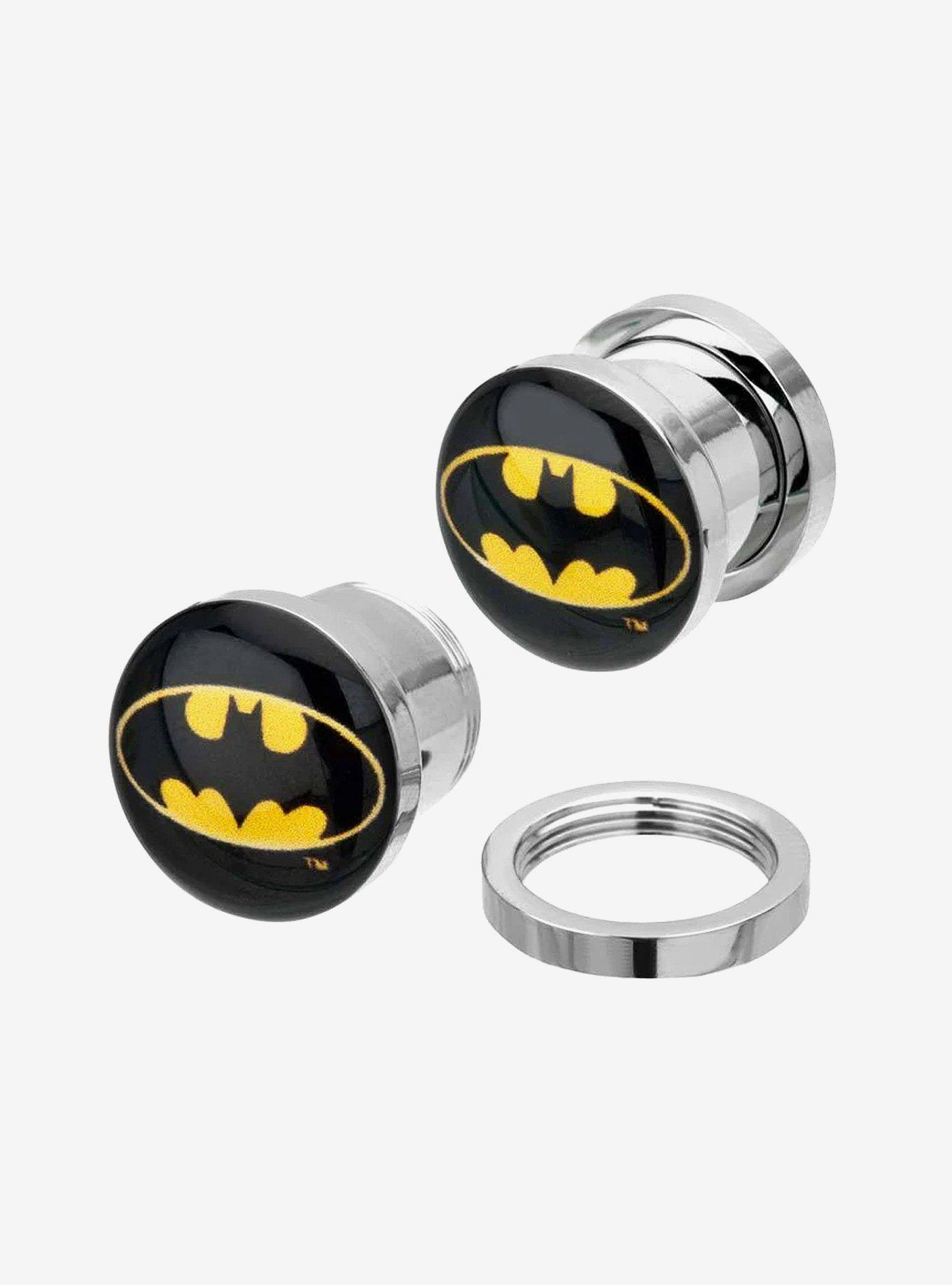 DC Comics Black Yellow Batman Logo Screw Fit Plug, , hi-res