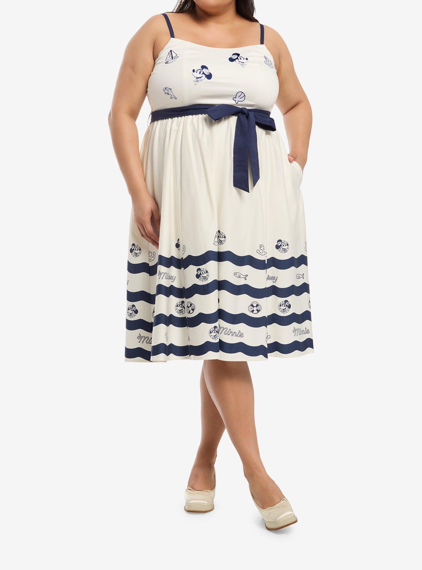Her Universe Disney Mickey Mouse & Minnie Mouse Nautical Dress Plus Size Her Universe Exclusive, , hi-res