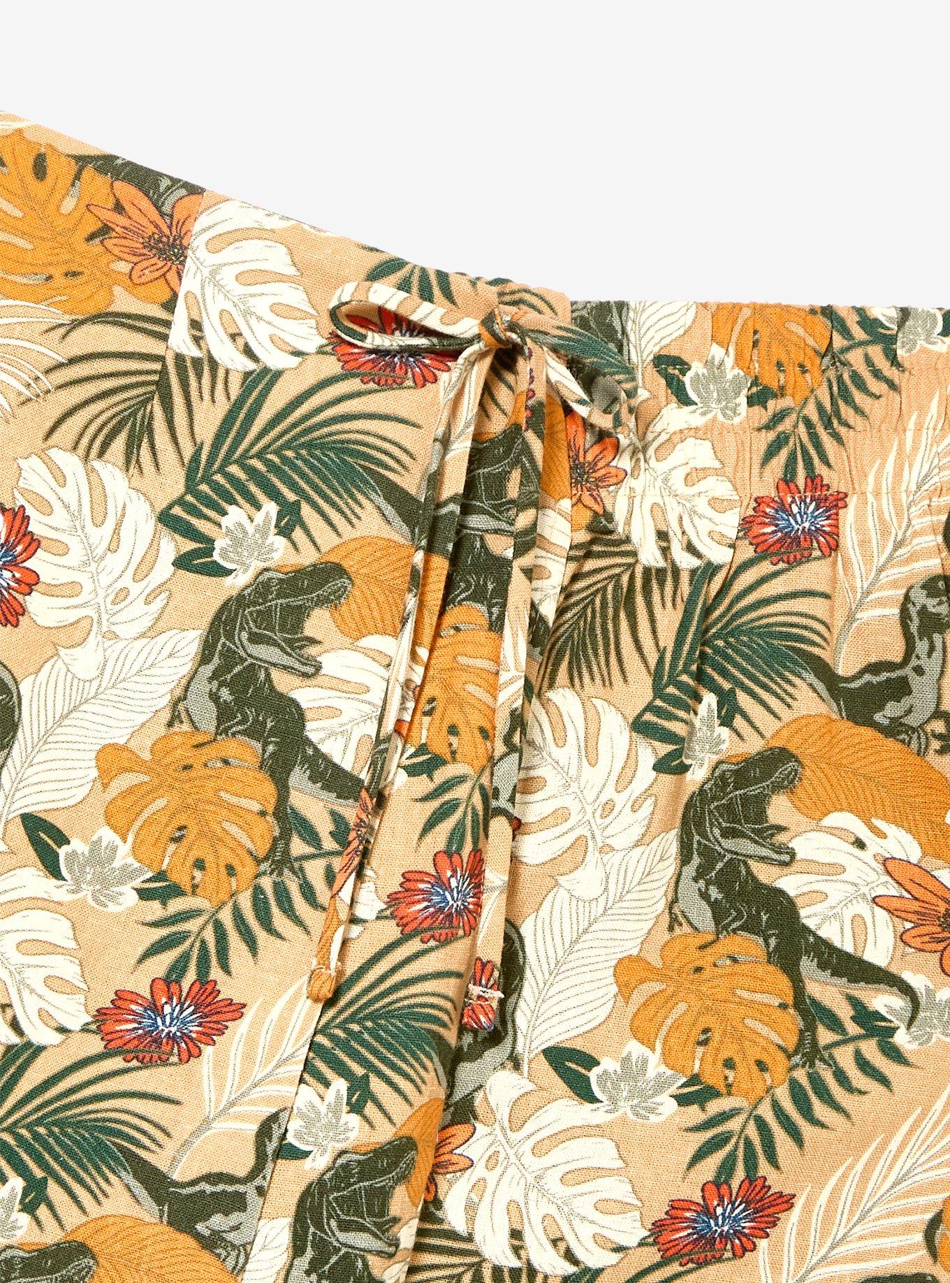 Jurassic Park Dinosaur Foliage Allover Print Linen Skort, MULTI, alternate - view 4